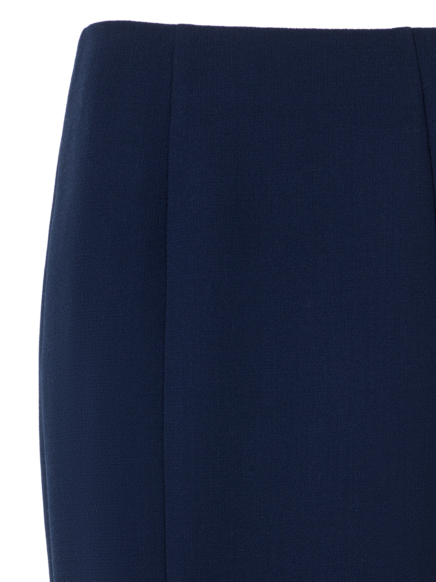 Designer Wool-Crêpe Double-Face Pencil Skirt - navy