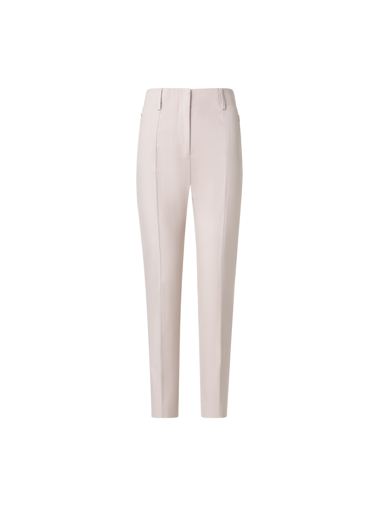 Designer Slim Ankle-Length Cotton Denim Stretch Pants - neutral - ecru - white