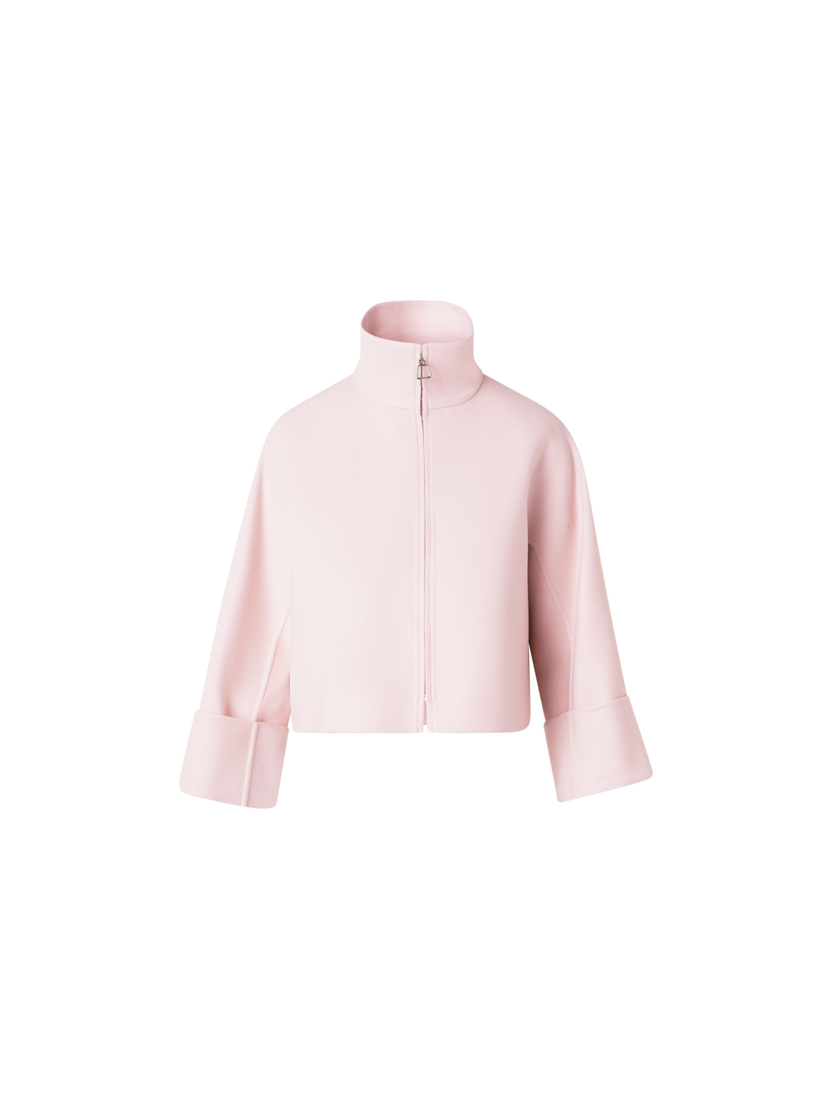 Designer Short Kimono Sleeves Jacket in Wool Double-Face - pastel - pink