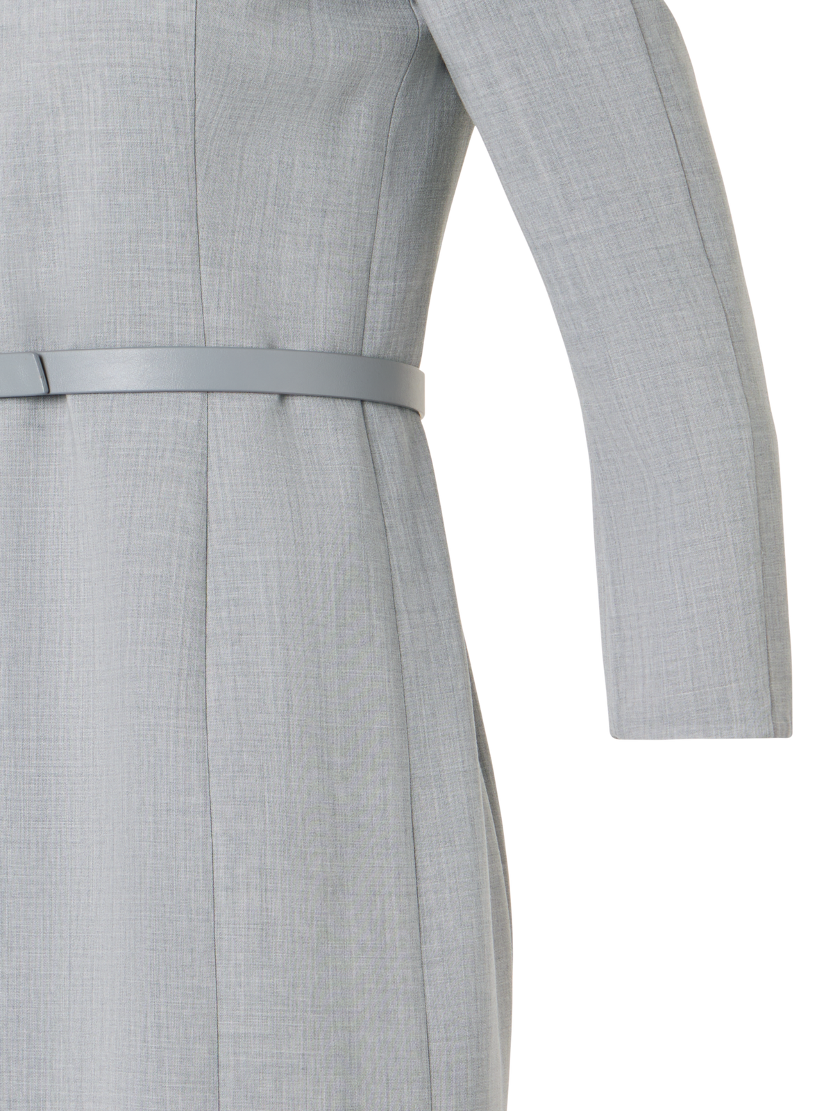 Designer Mock Neck Wool Double-Face Dress - grey