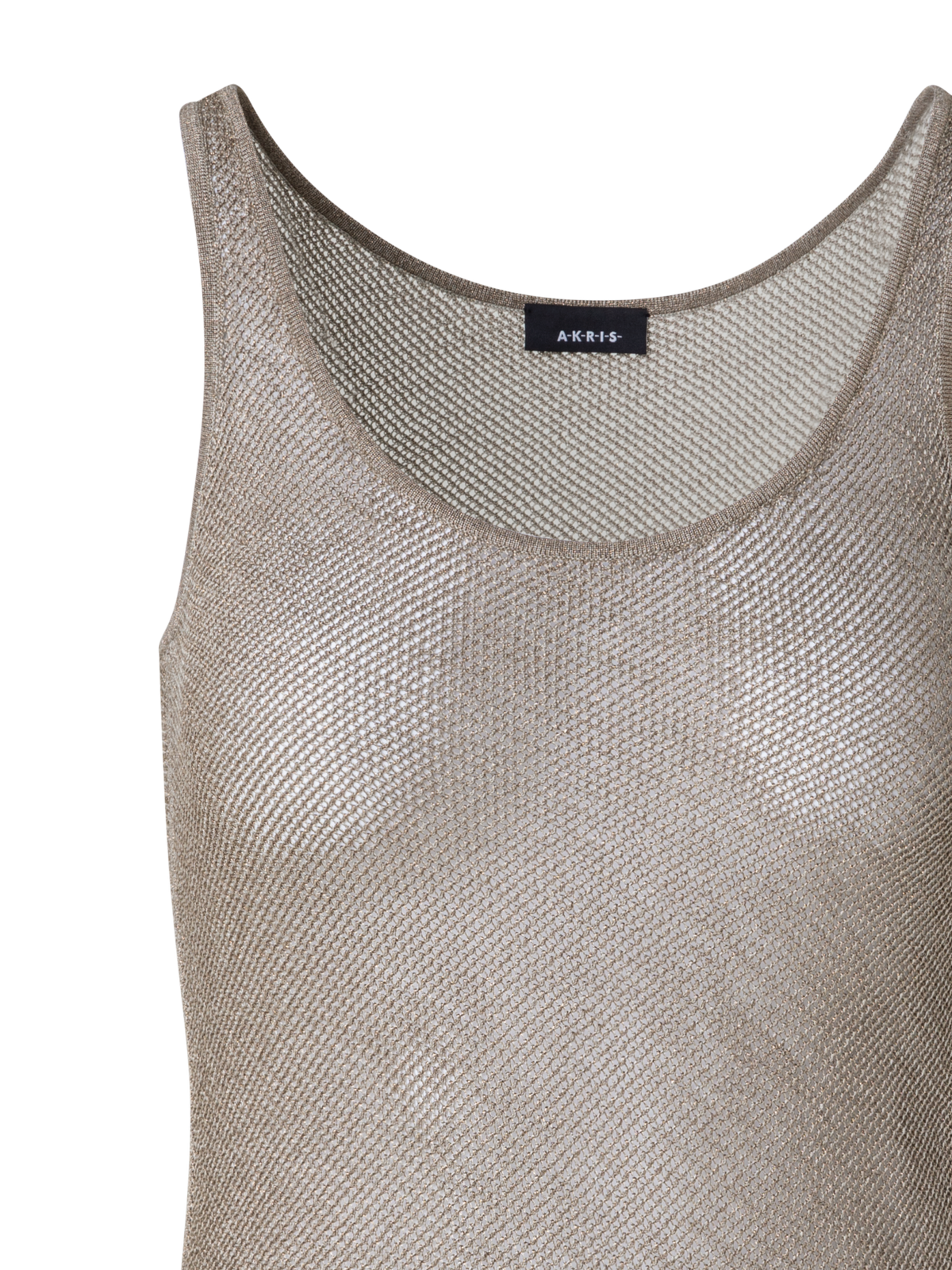 Designer Sheer Silk Mesh Knit Tank - gold