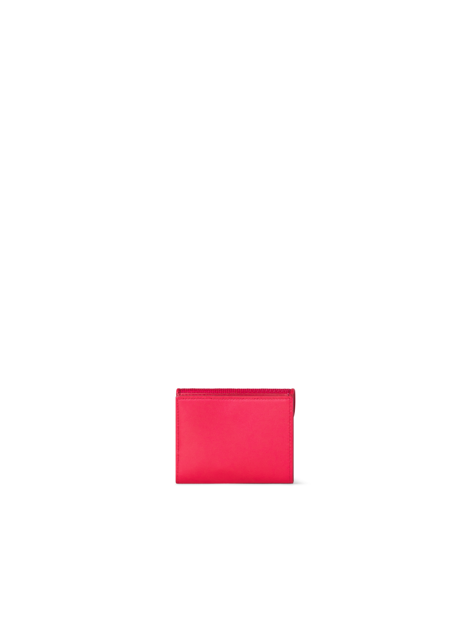 Designer Compact Wallet in Horsehair and Leather - red