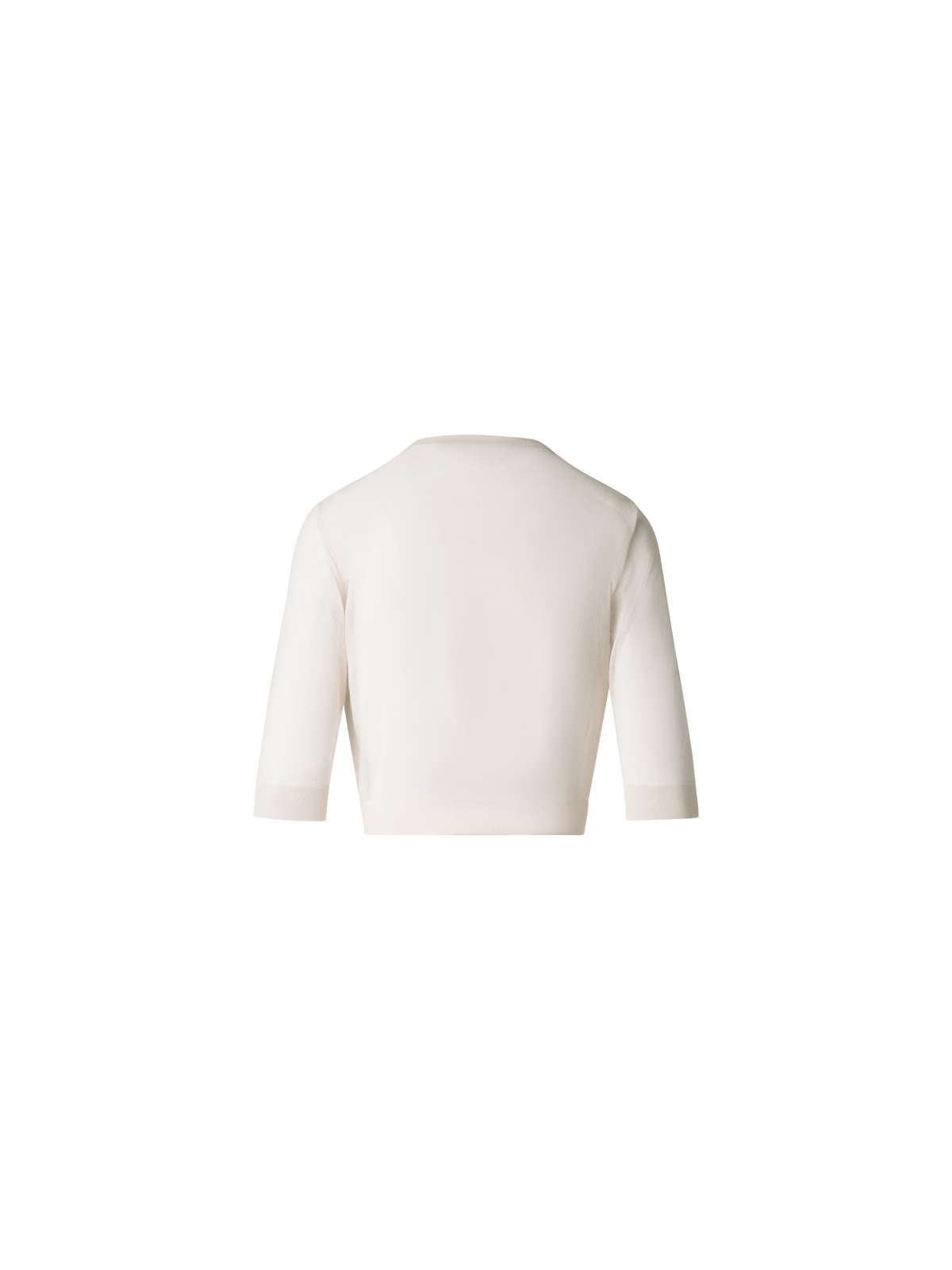 Designer Semi-Sheer Short Knit Cardigan - neutral - ecru - white