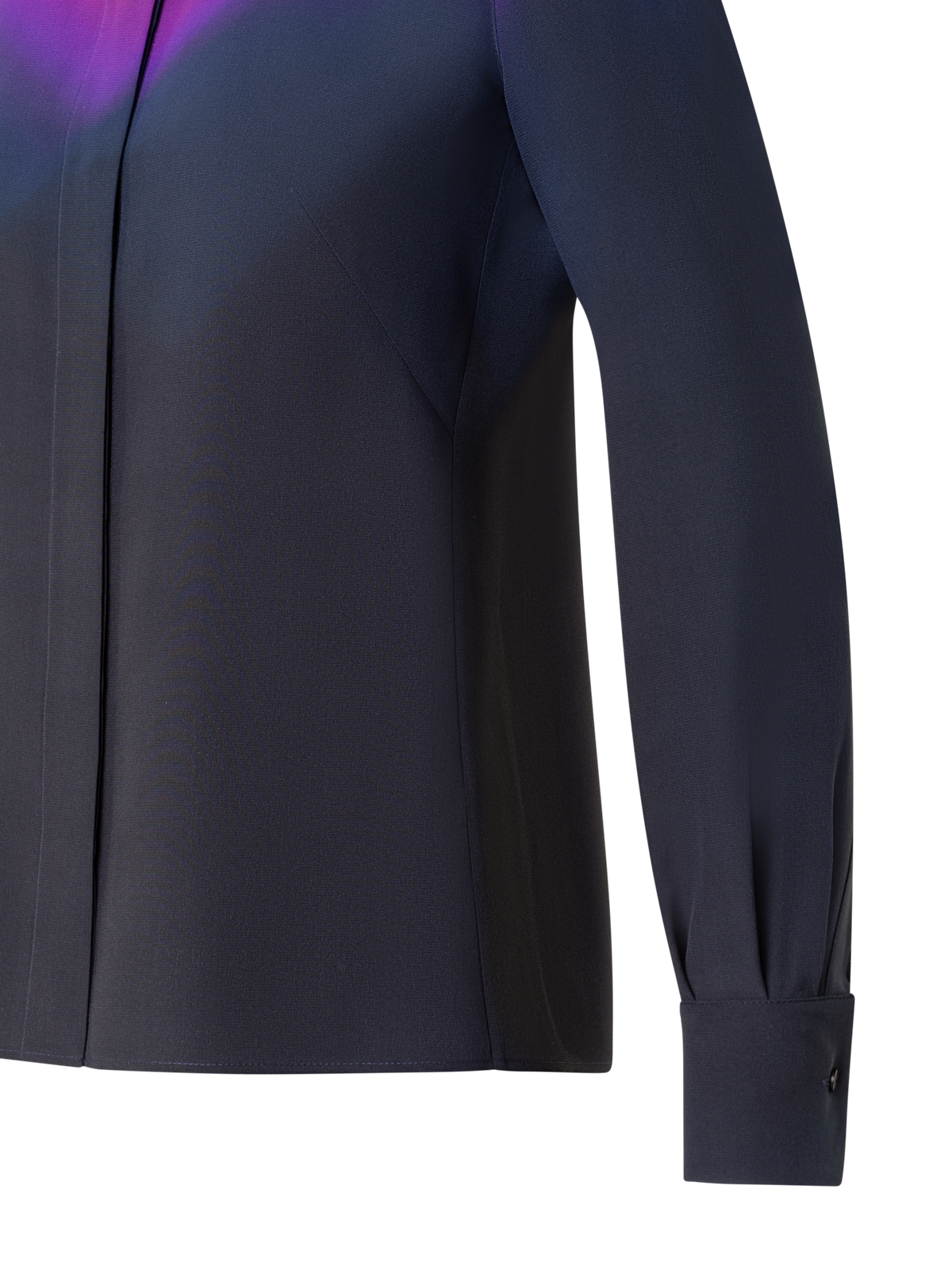 Designer Silk Crêpe Blouse with Alta Magenta Print - purple - multicolor - pink