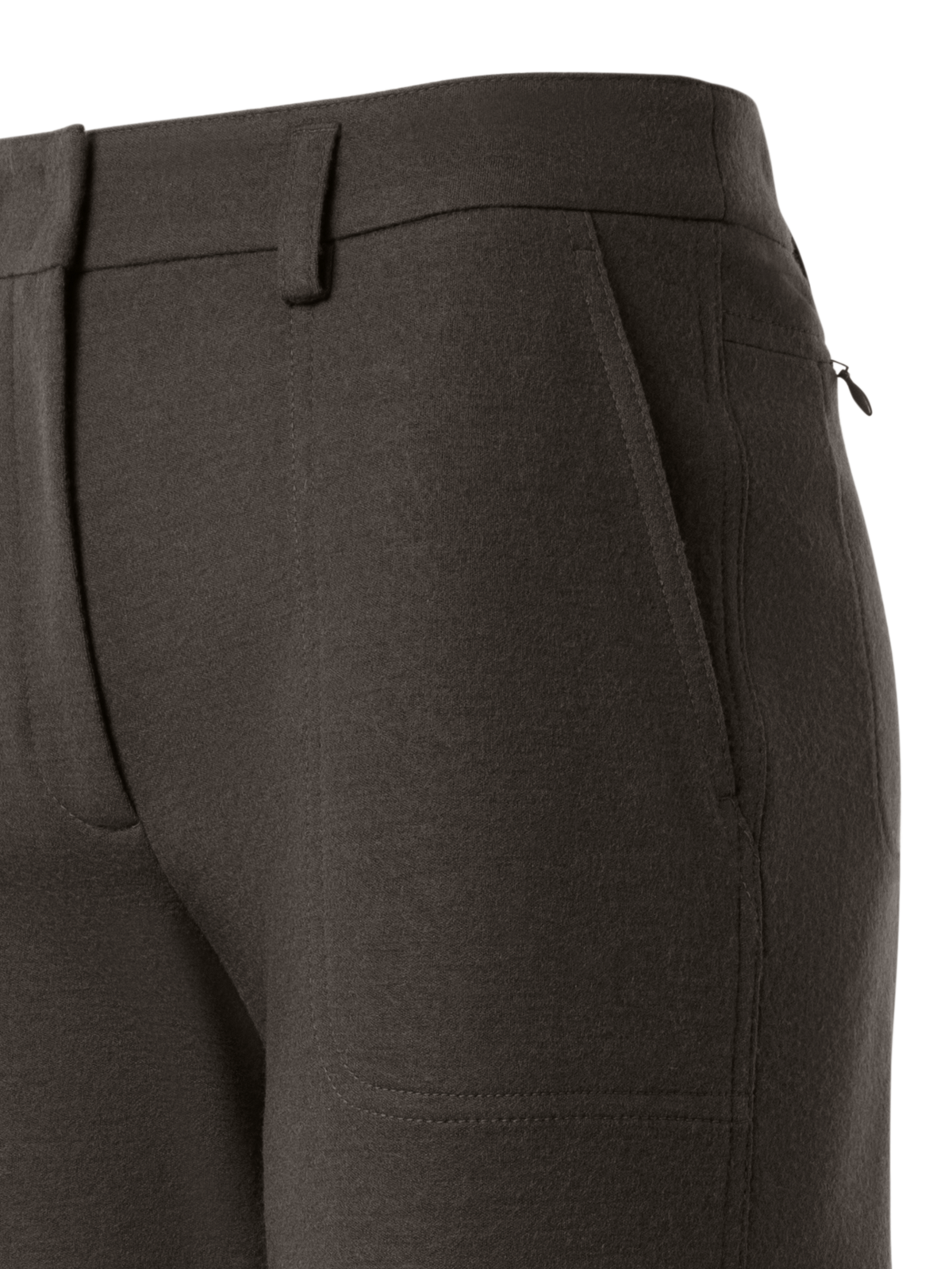 Designer Tapered Felted Wool Jersey Cargo Pants - neutral - brown