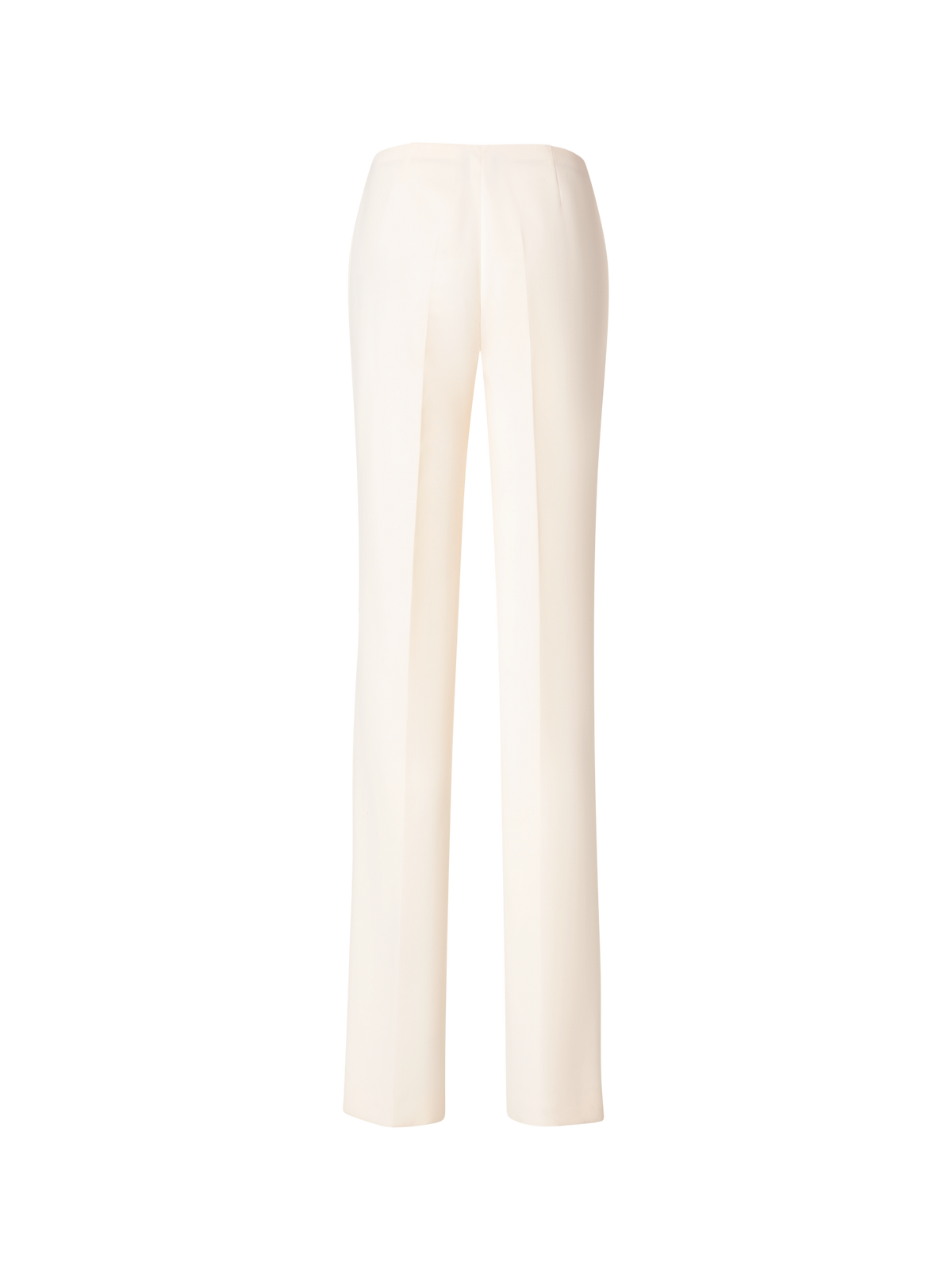Designer Straight Wool Double-Face Pants - ecru - white