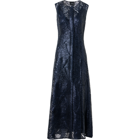 Lackiertes Midikleid aus Fächerspitze