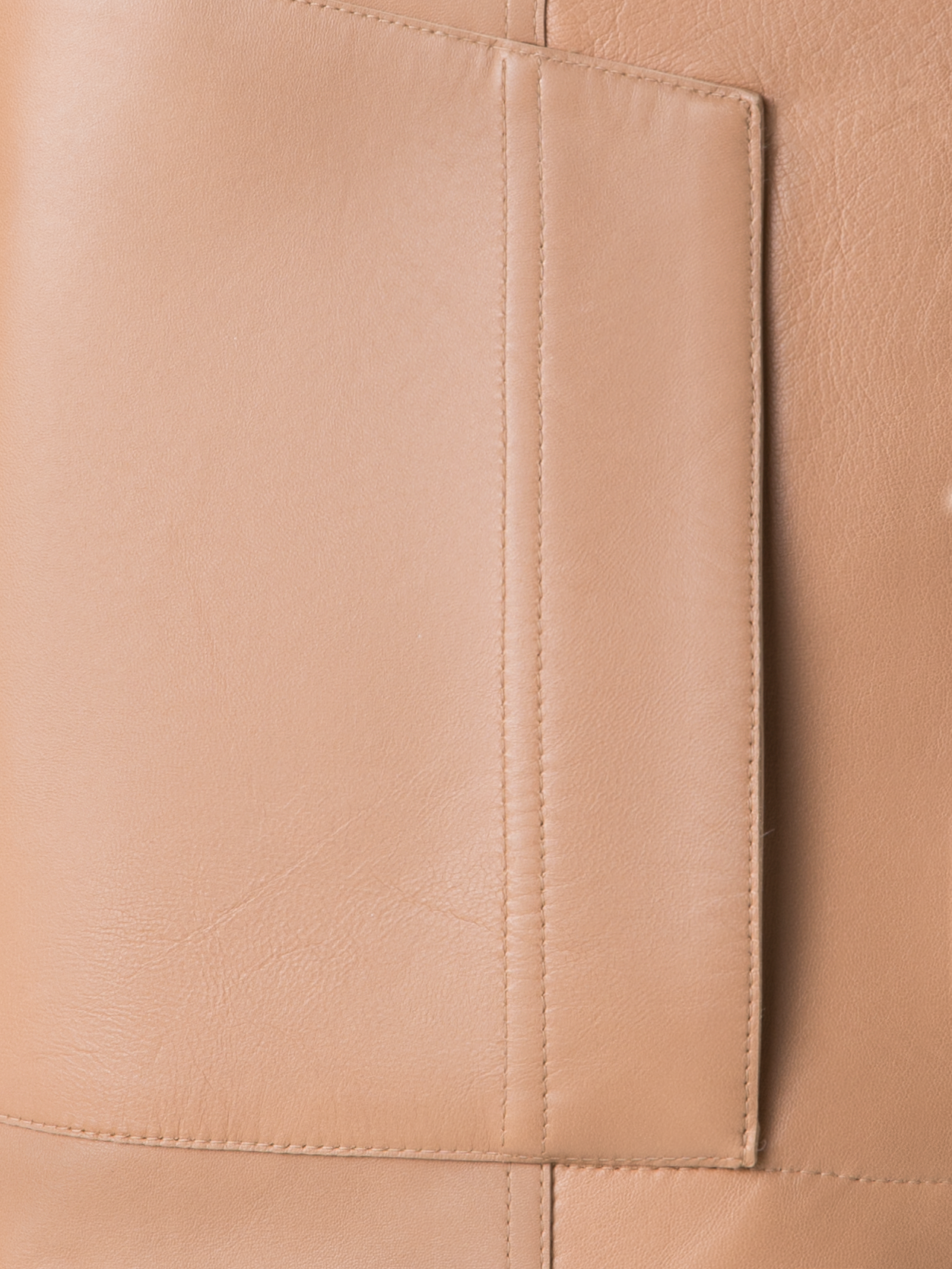 Designer Asymmetrical Trench Leather Jacket - neutral - pastel - beige