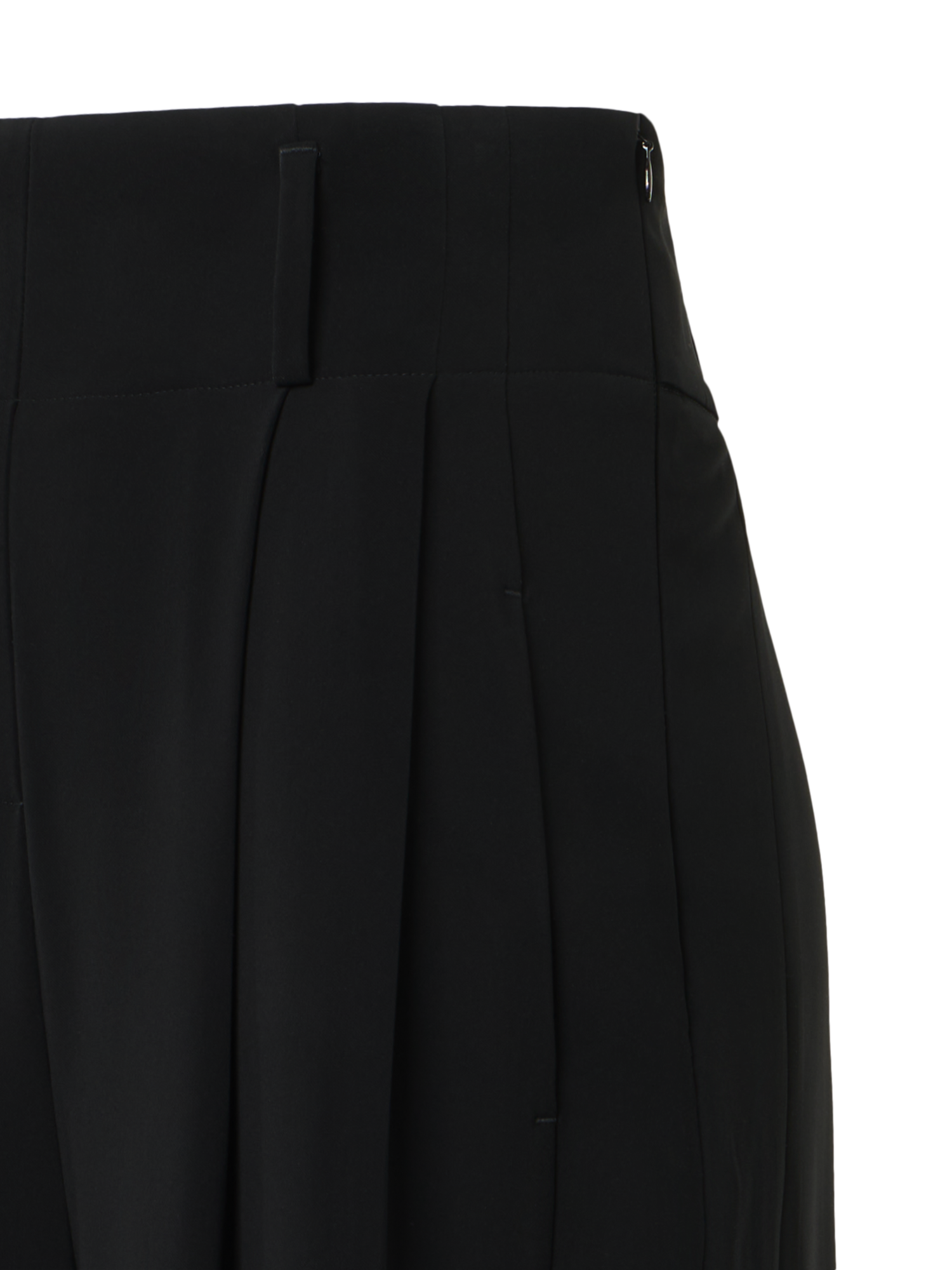 Designer High-Waist Lasercut Crêpe Wide Pants - black