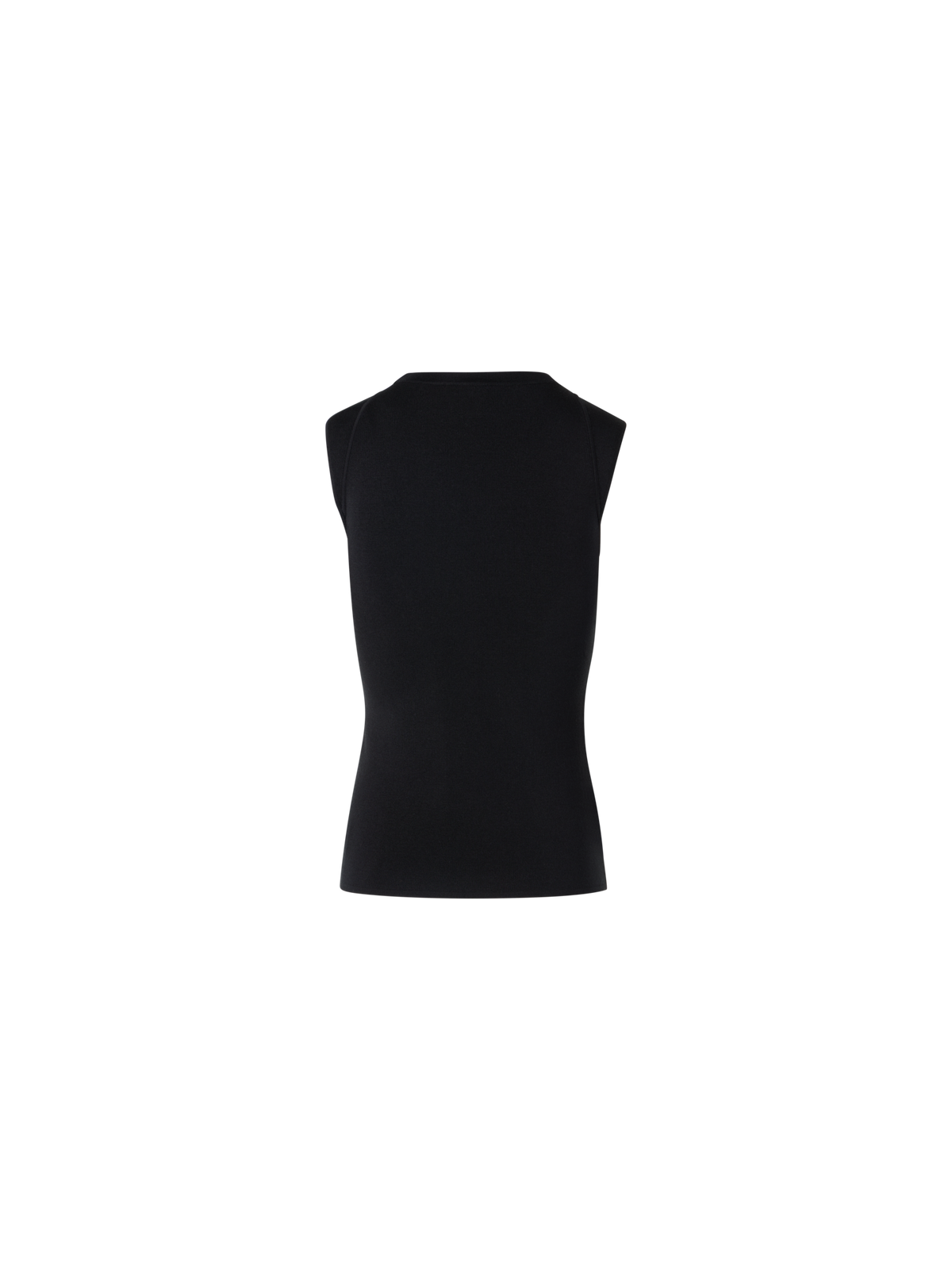 Designer Sleeveless Stretch-Silk Knit Top - black
