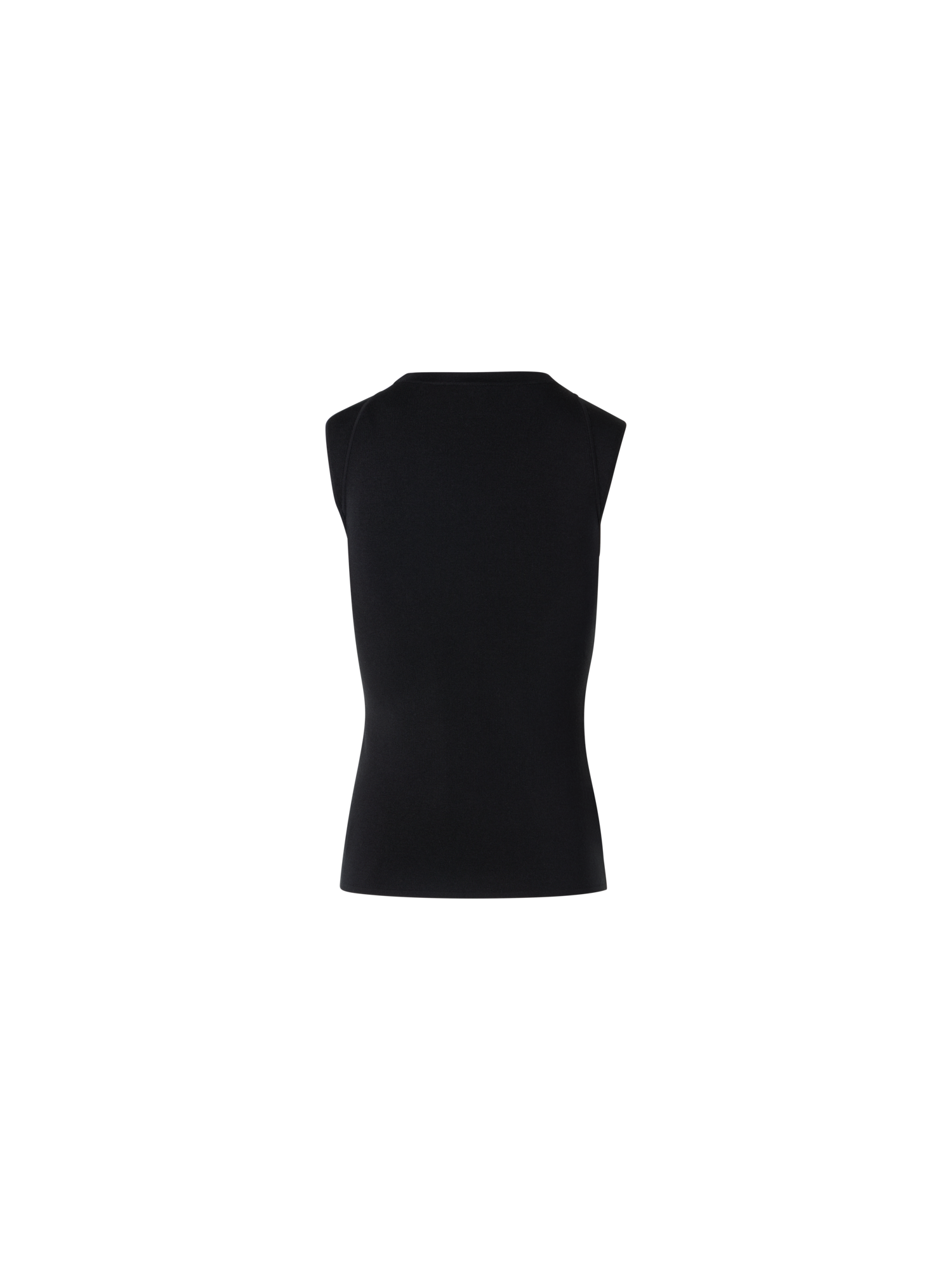 Designer Sleeveless Stretch-Silk Knit Top - black
