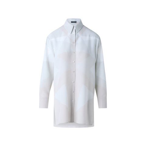 Seiden-Tunika-Bluse mit Chiaroscuro Druck