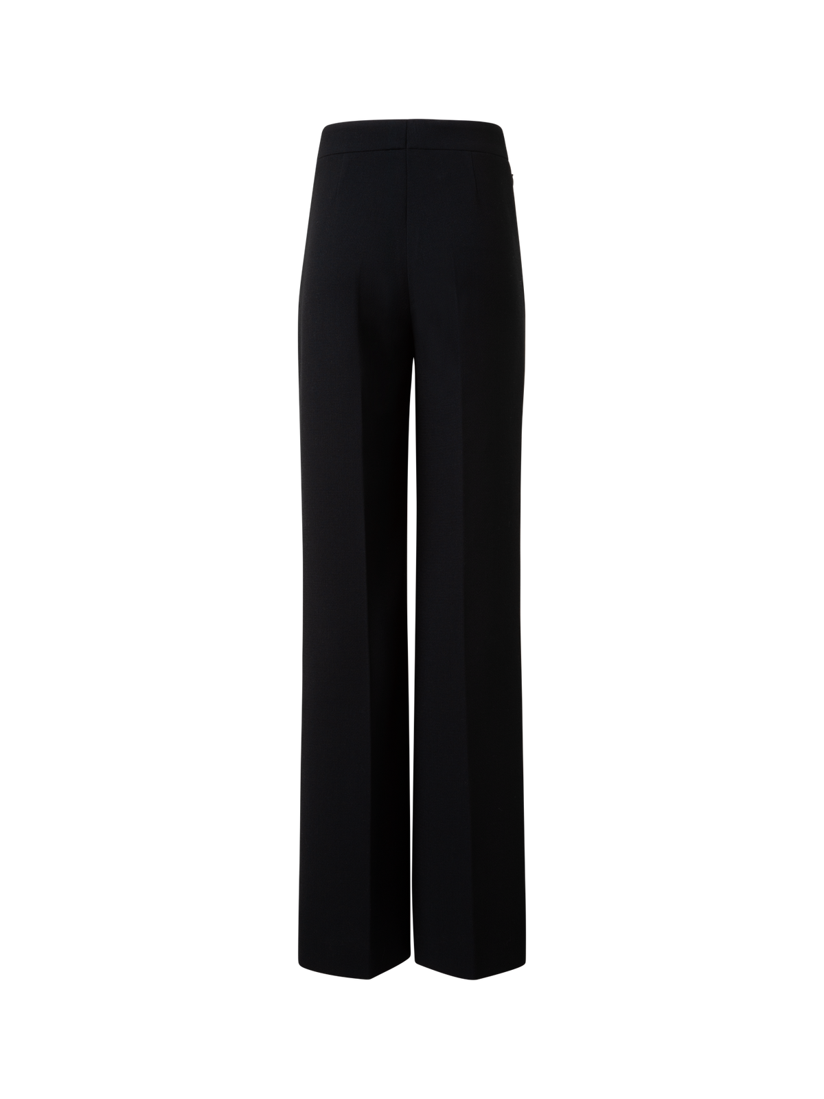 Designer Wide Wool Double-Face Pants - black