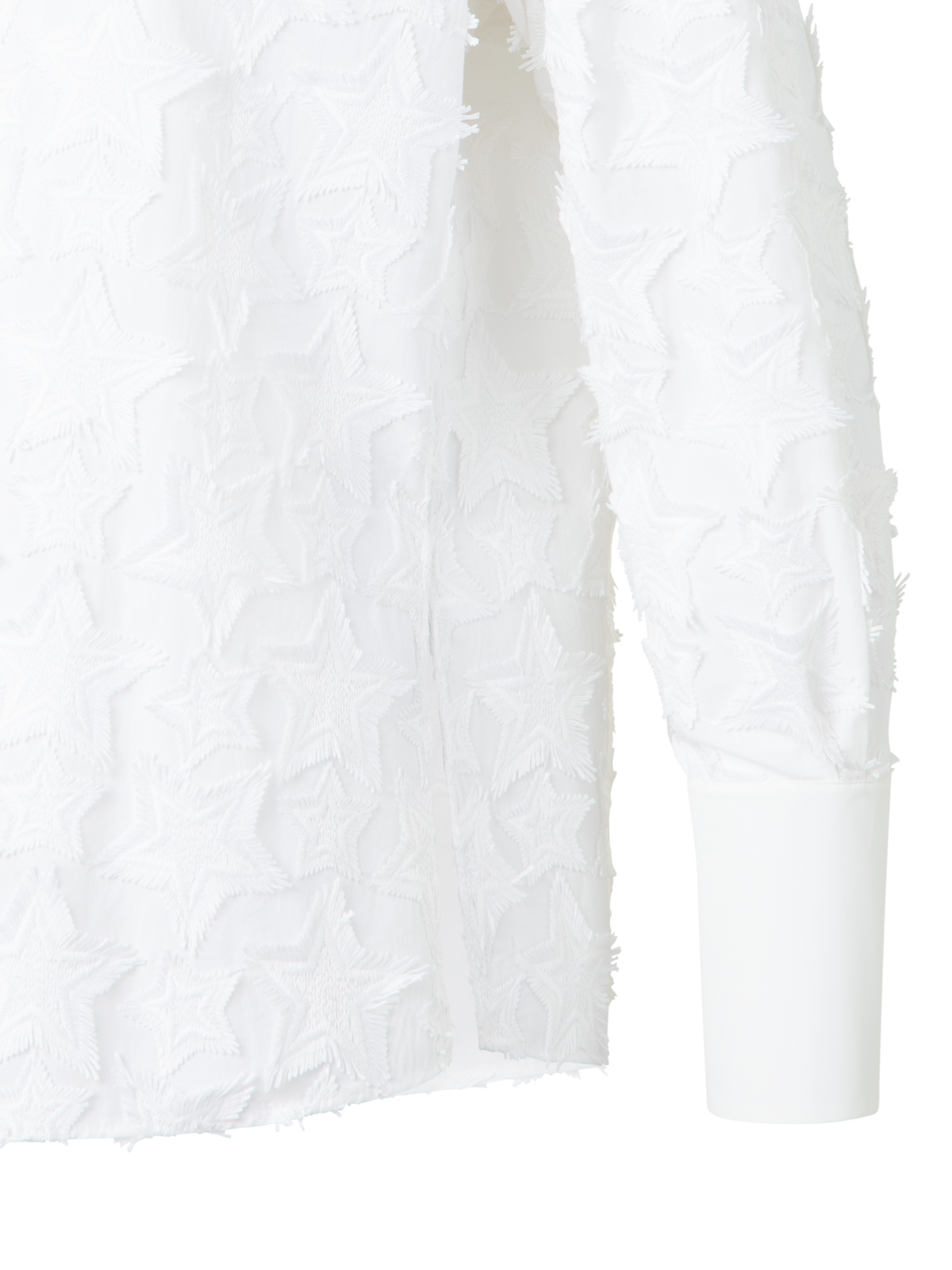 Designer Blouse in Cotton with 3D Star Embroidery - neutral - ecru - white