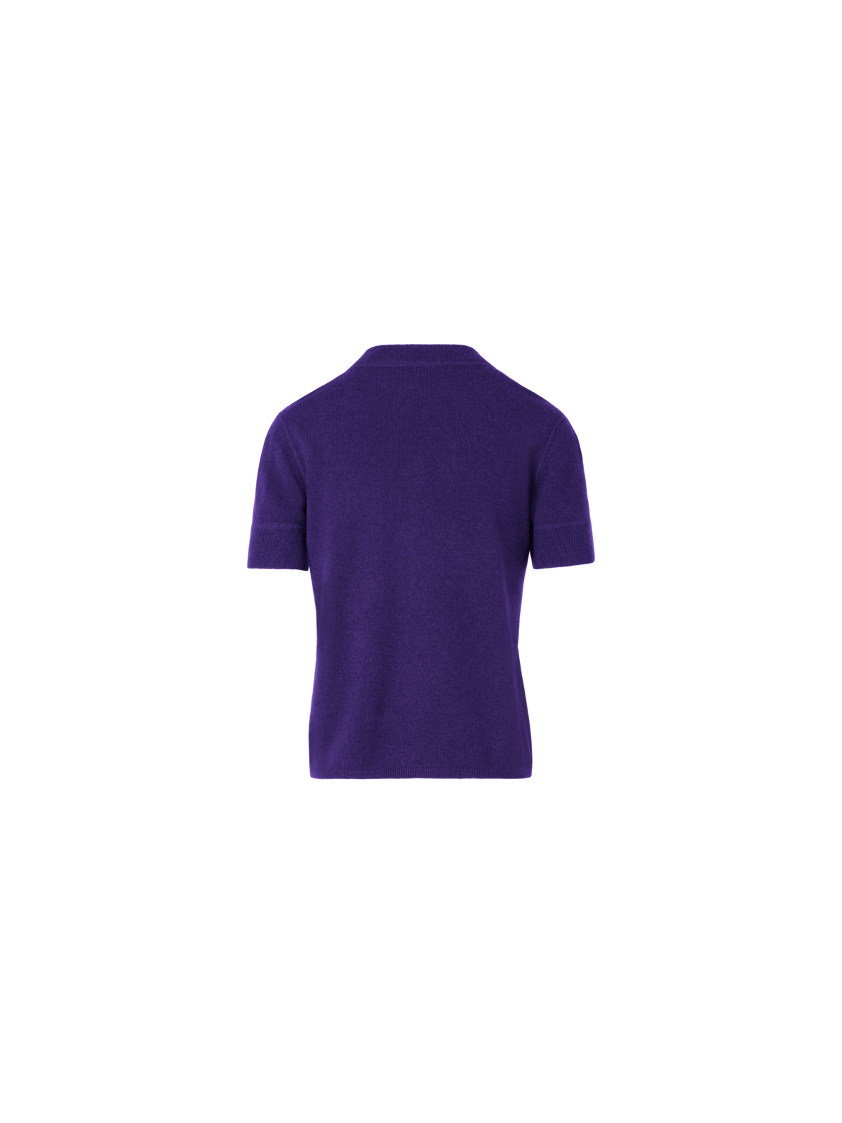 Designer Short-Sleeve Cashmere Knit Sweater - purple