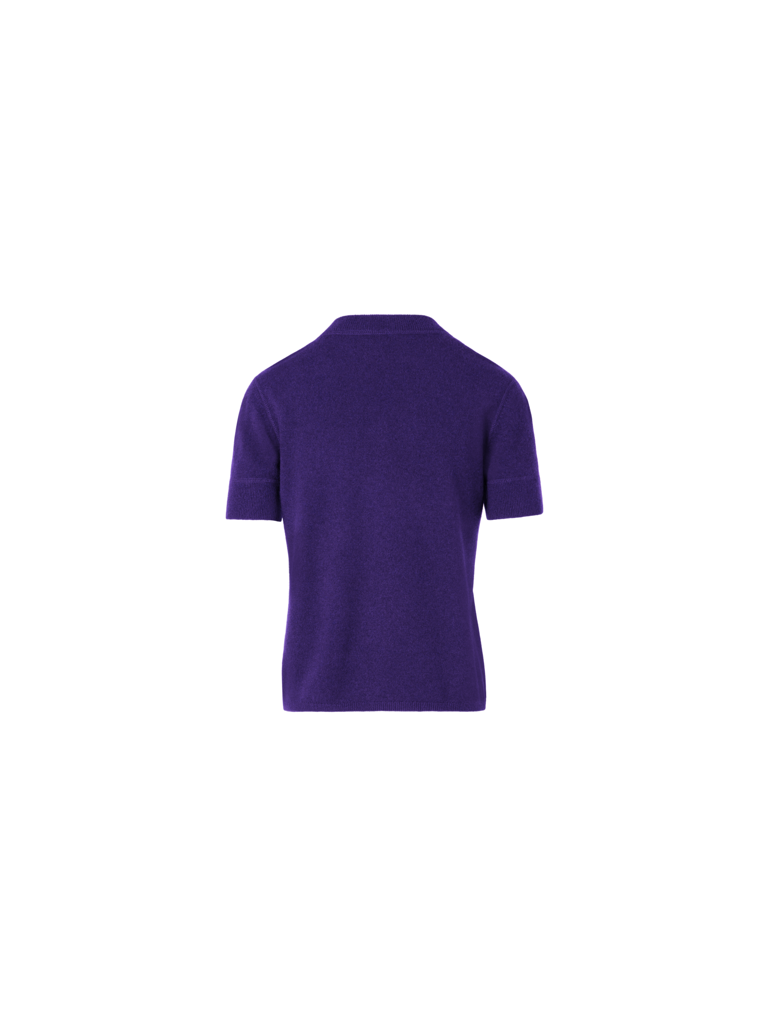 Designer Short-Sleeve Cashmere Knit Sweater - purple