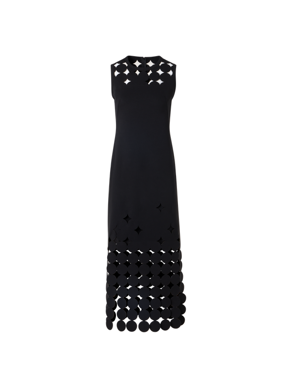Designer Dropping Dot Cut-Out Jersey Dress - black