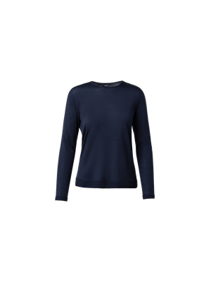 Designer Seamless Pullover from Cashmere Silk - navy - blue