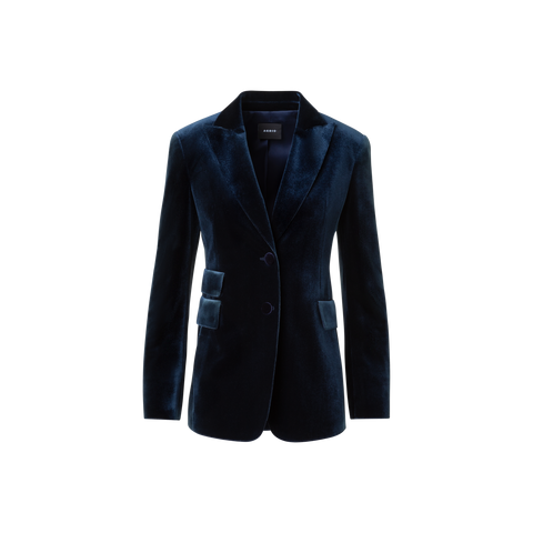 Long Stretch Techno Velvet Blazer Jacket