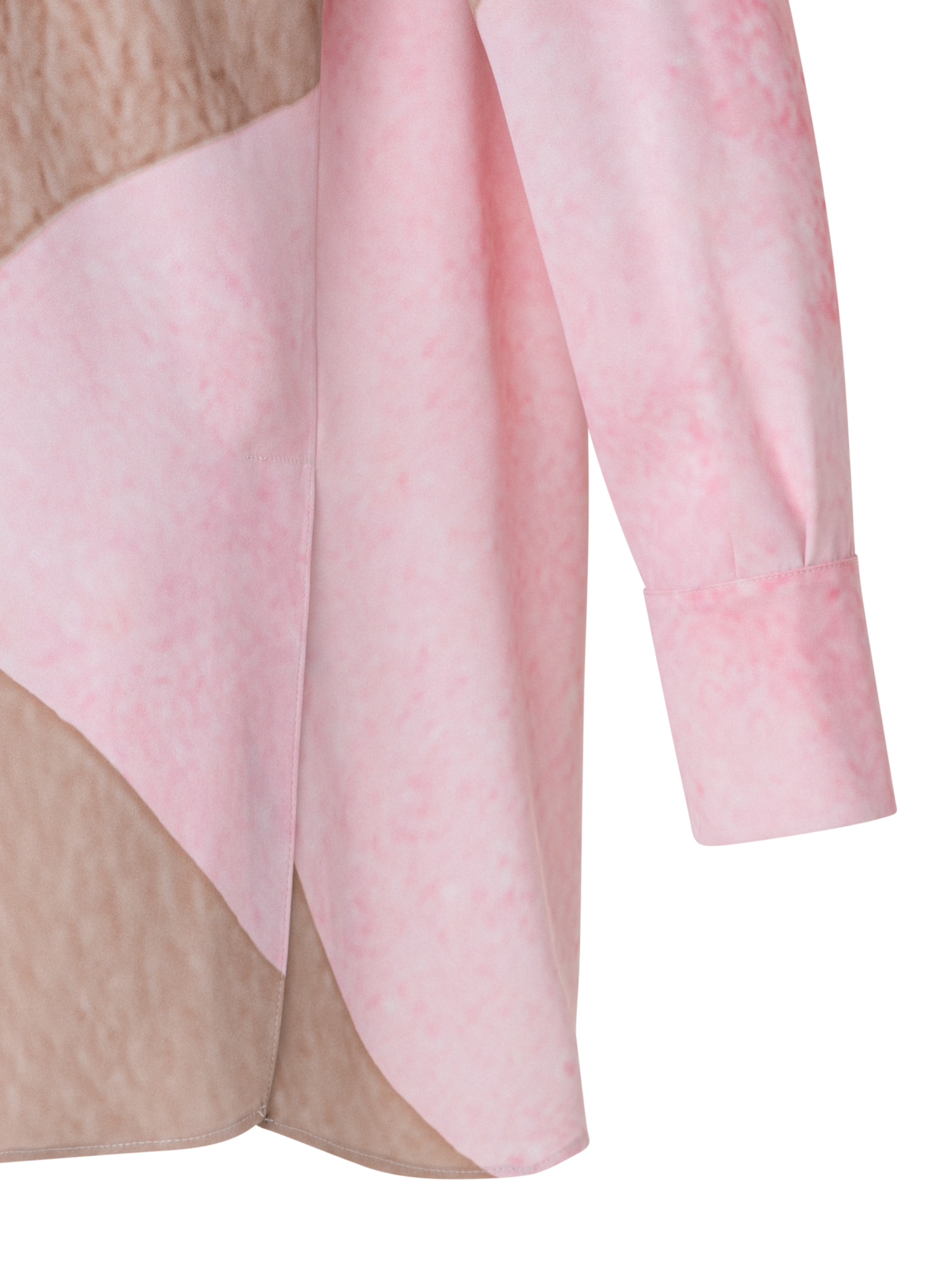 Designer Oversized Silk Tunic Blouse with Spectra Print - multicolor