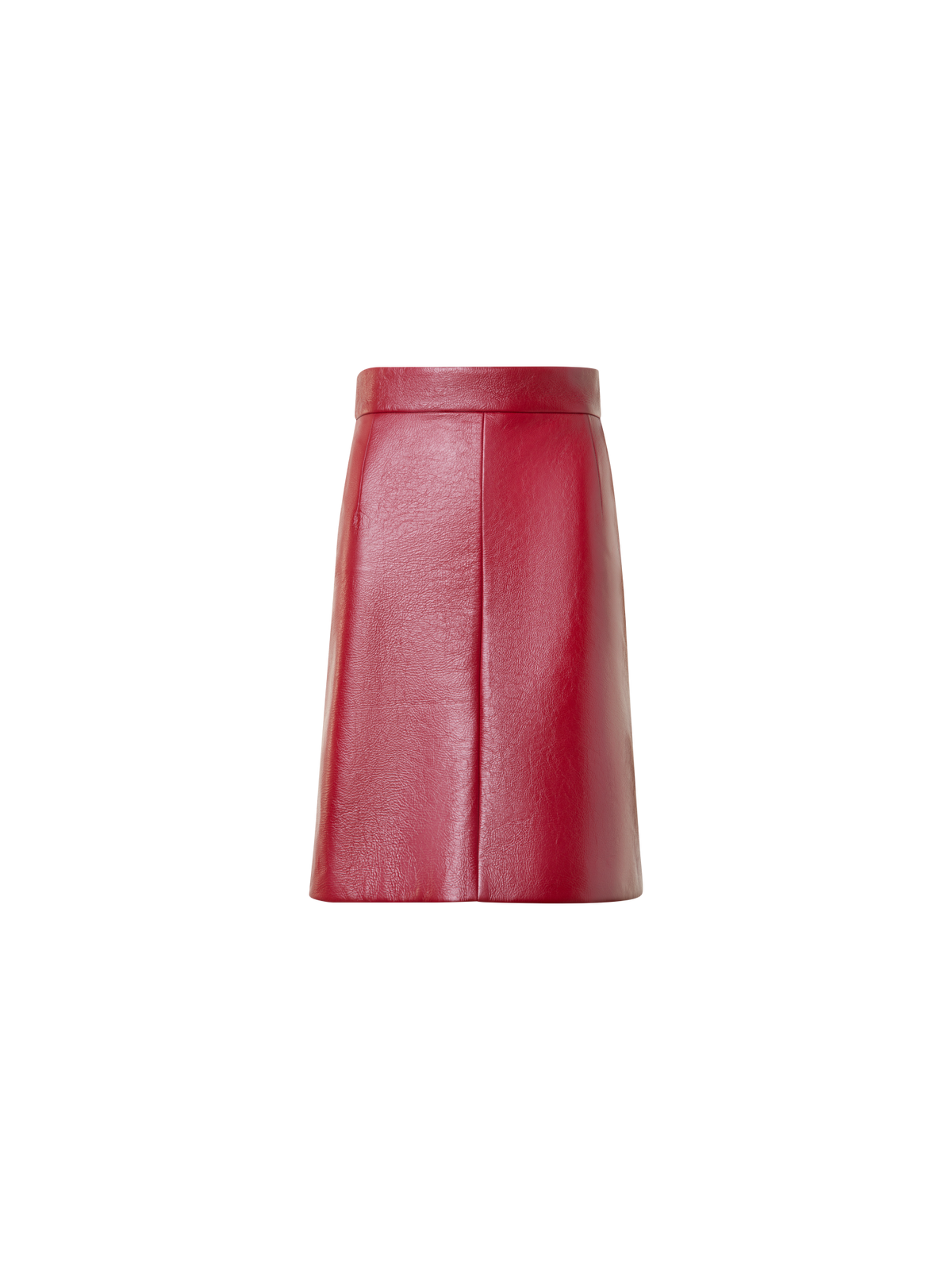 Designer Short Skirt in Lacquered Leather - red