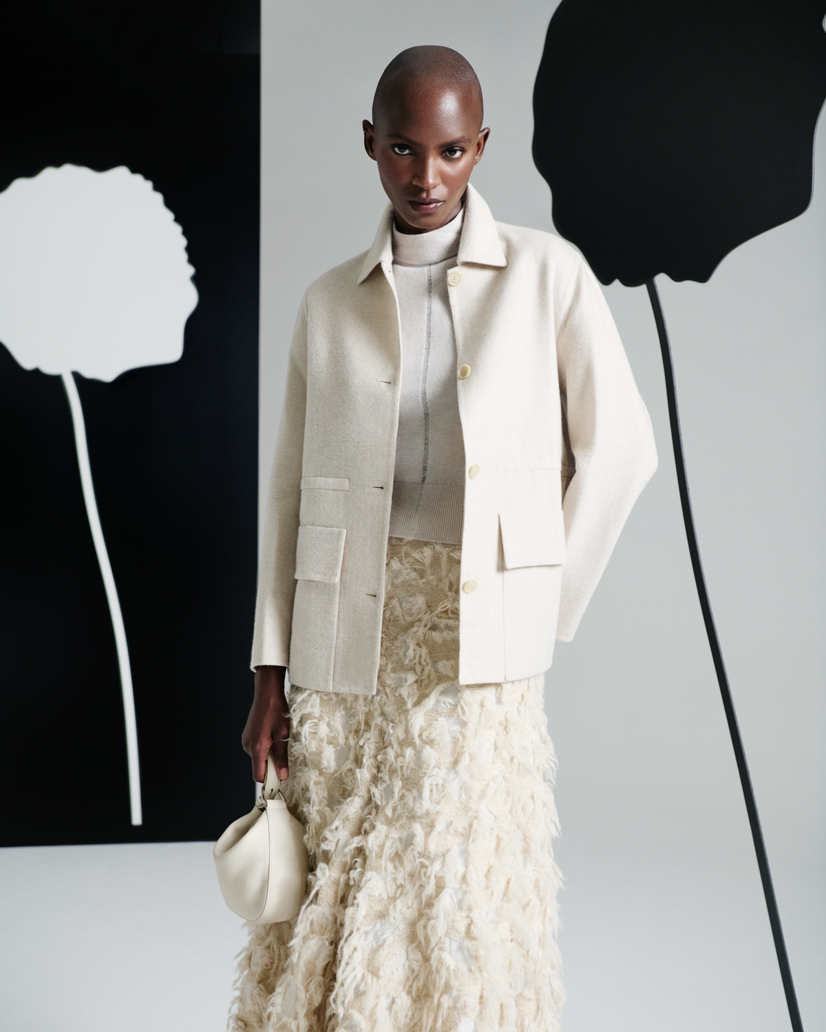 Designer Short Sleeve Cashmere Sweater with Sheer Stripe - neutral - pastel - beige #editorial