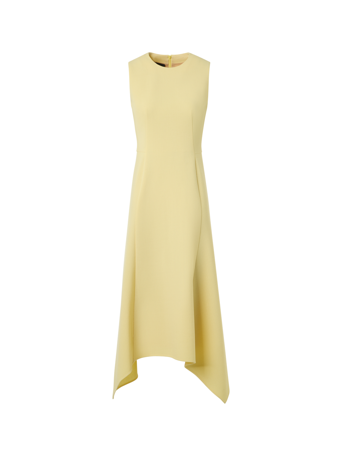 yellow asymmetrical dress Asymmetrical Wool Crêpe Double-Face Midi Dress – Akris EU