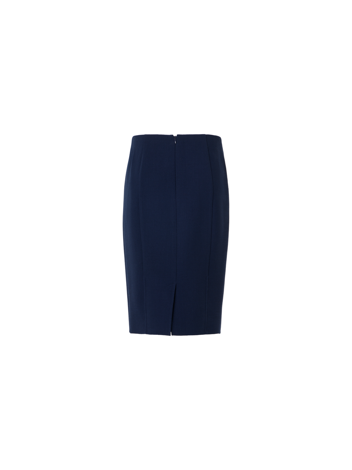 Designer Wool-Crêpe Double-Face Pencil Skirt - navy