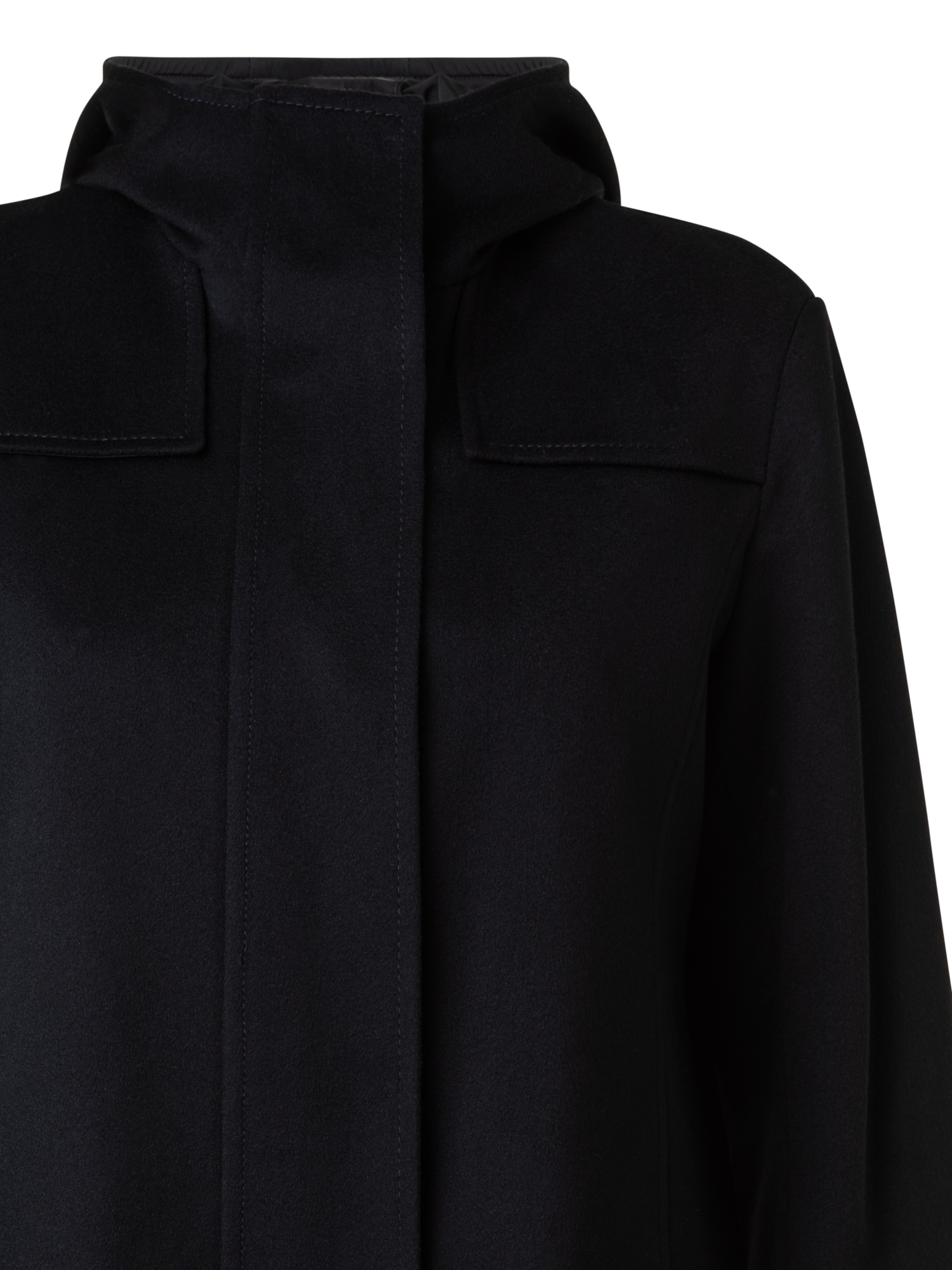 Designer Reversible Wool and Shell Coat - black