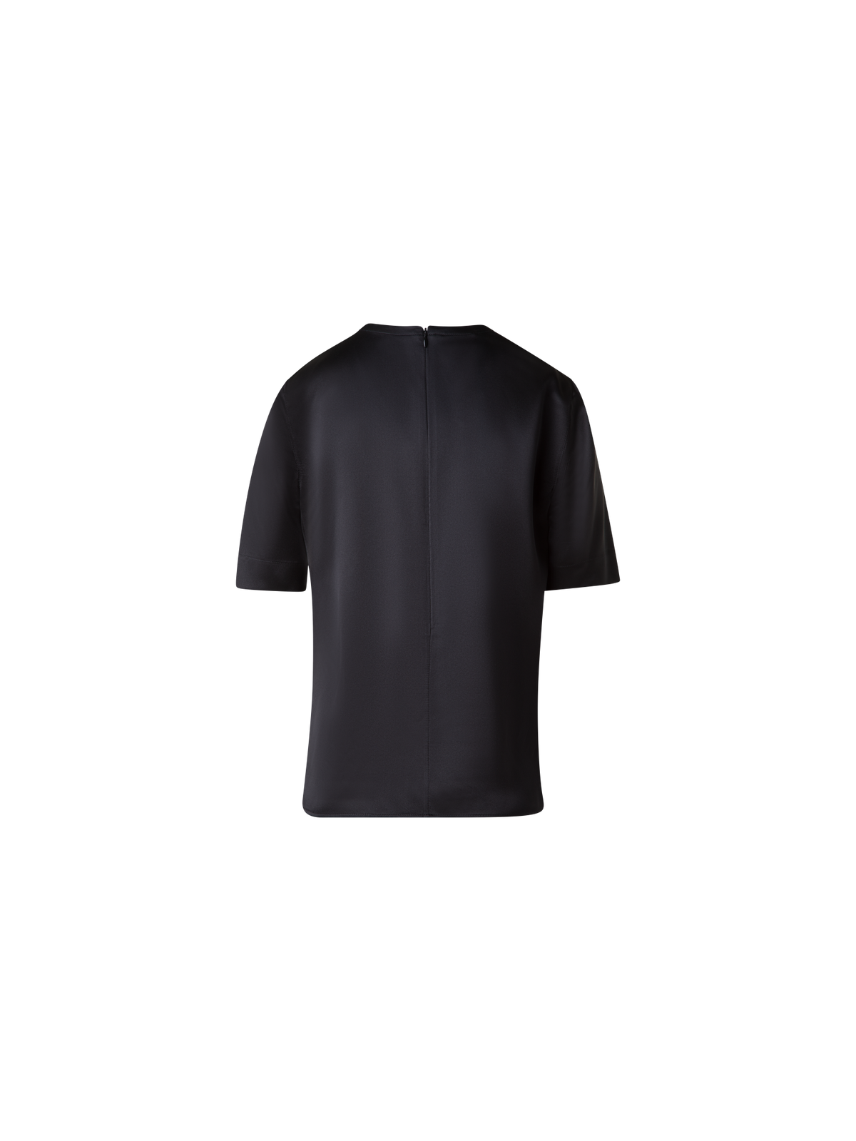 Designer T-Shirt Blouse in Silk Satin - black