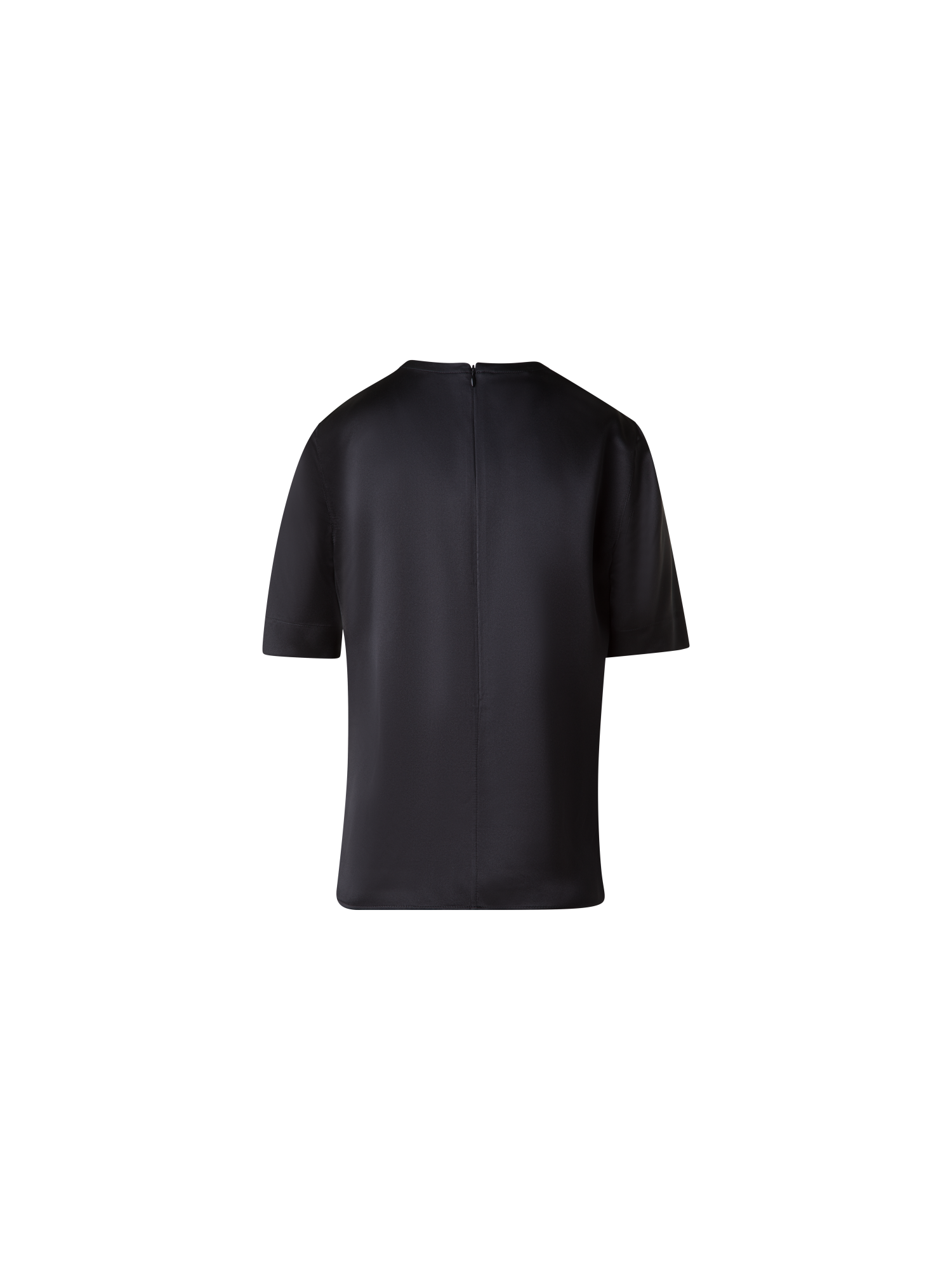 Designer T-Shirt Blouse in Silk Satin - black