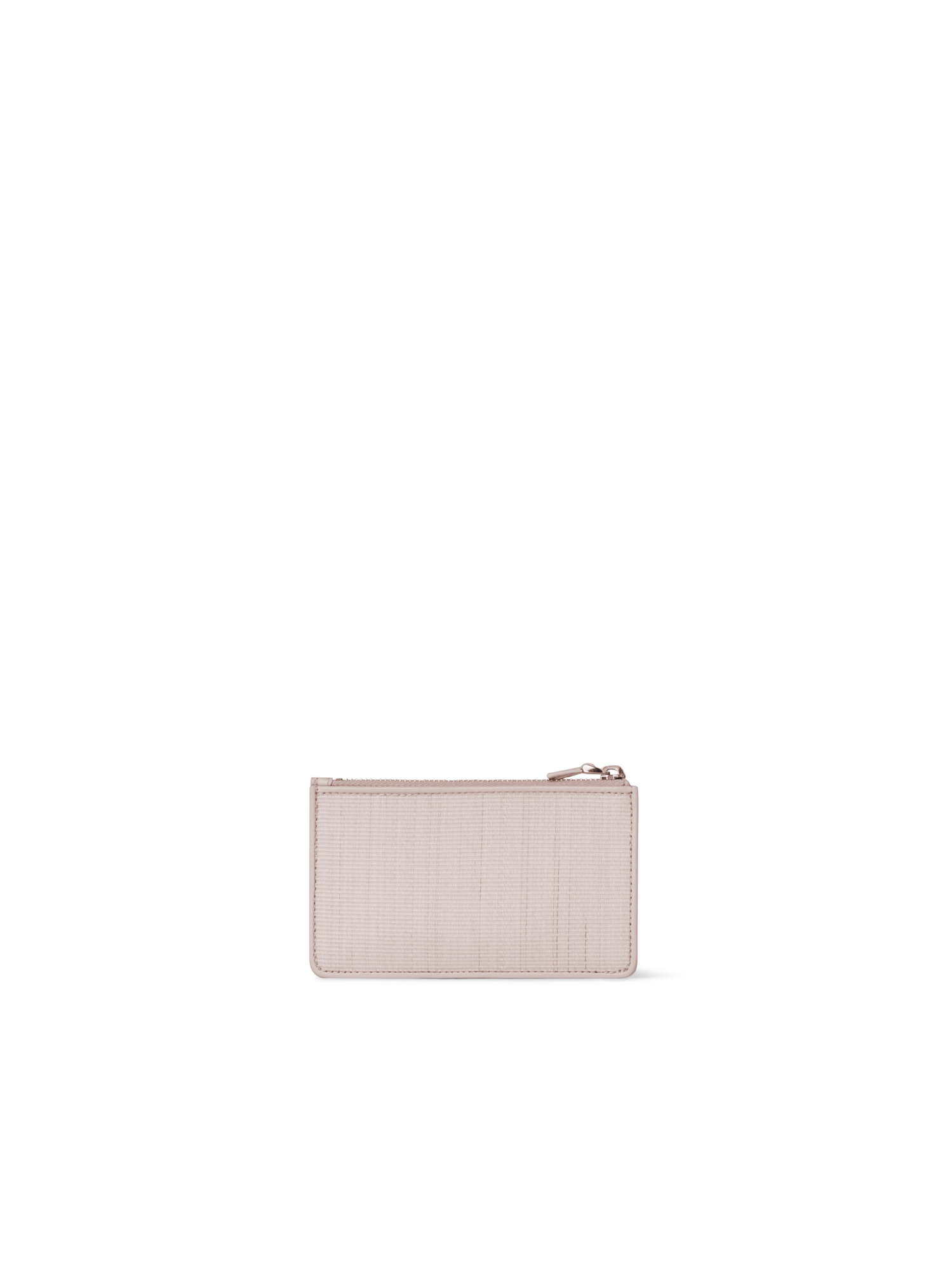 Designer Zipped Card Holder in Horsehair and Leather - neutral - beige