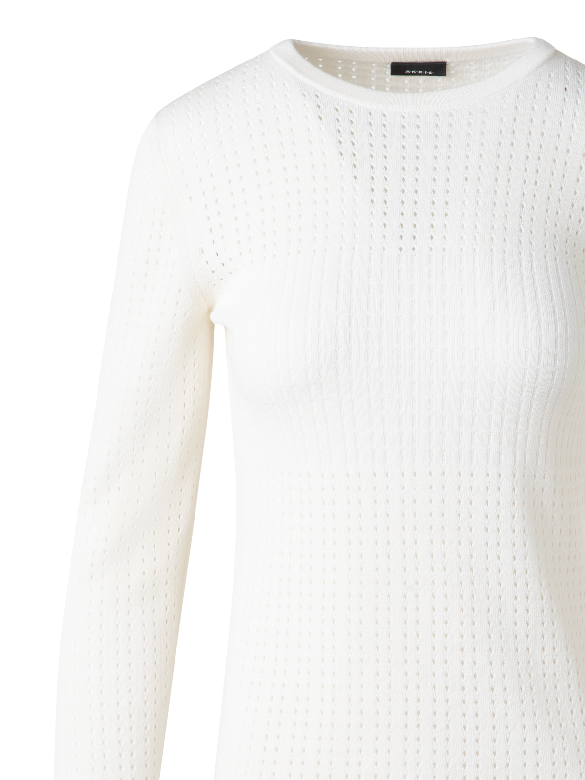 Designer Knit Sweater in Silk Cotton Ajouré - neutral - ecru - white