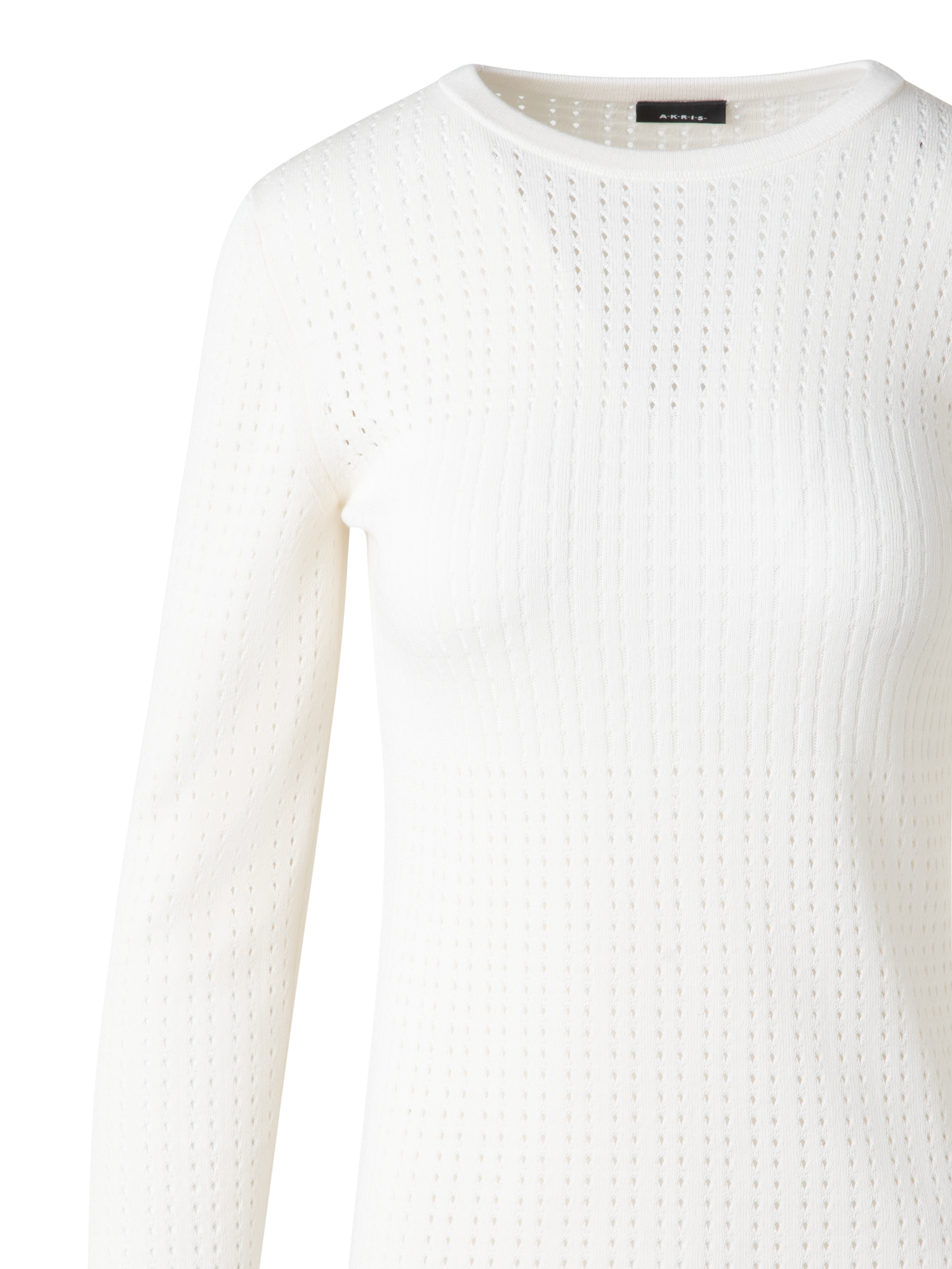 Designer Knit Sweater in Silk Cotton Ajouré - neutral - ecru - white