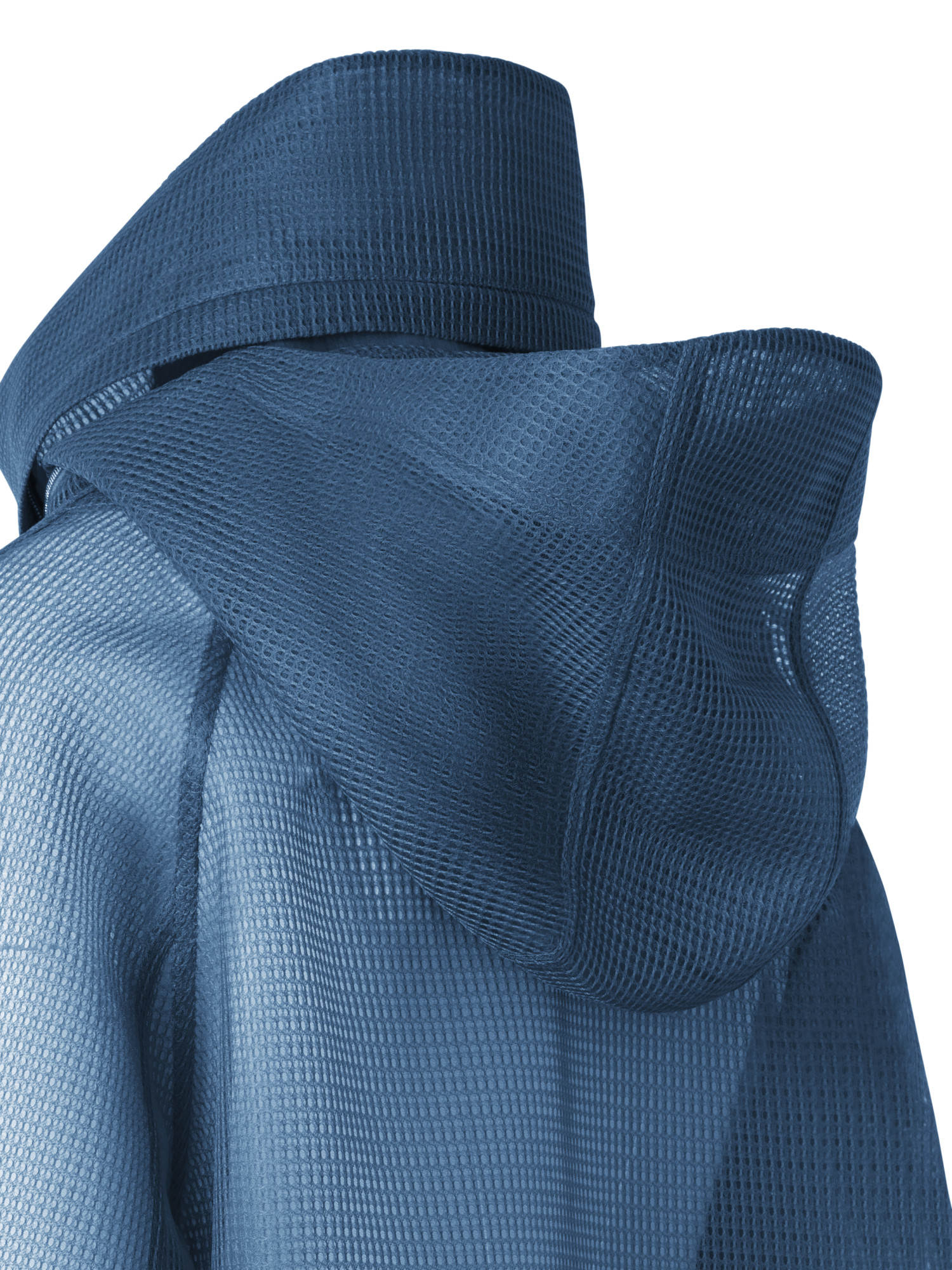 Designer Oversized Water-Repellent Parka in Techno Grid - blue