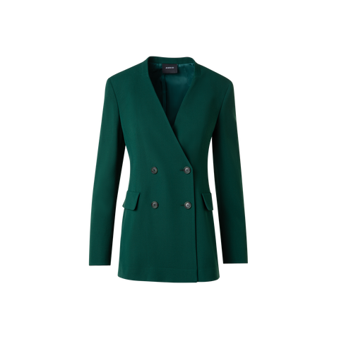 Long Double Breasted Blazer in Wool