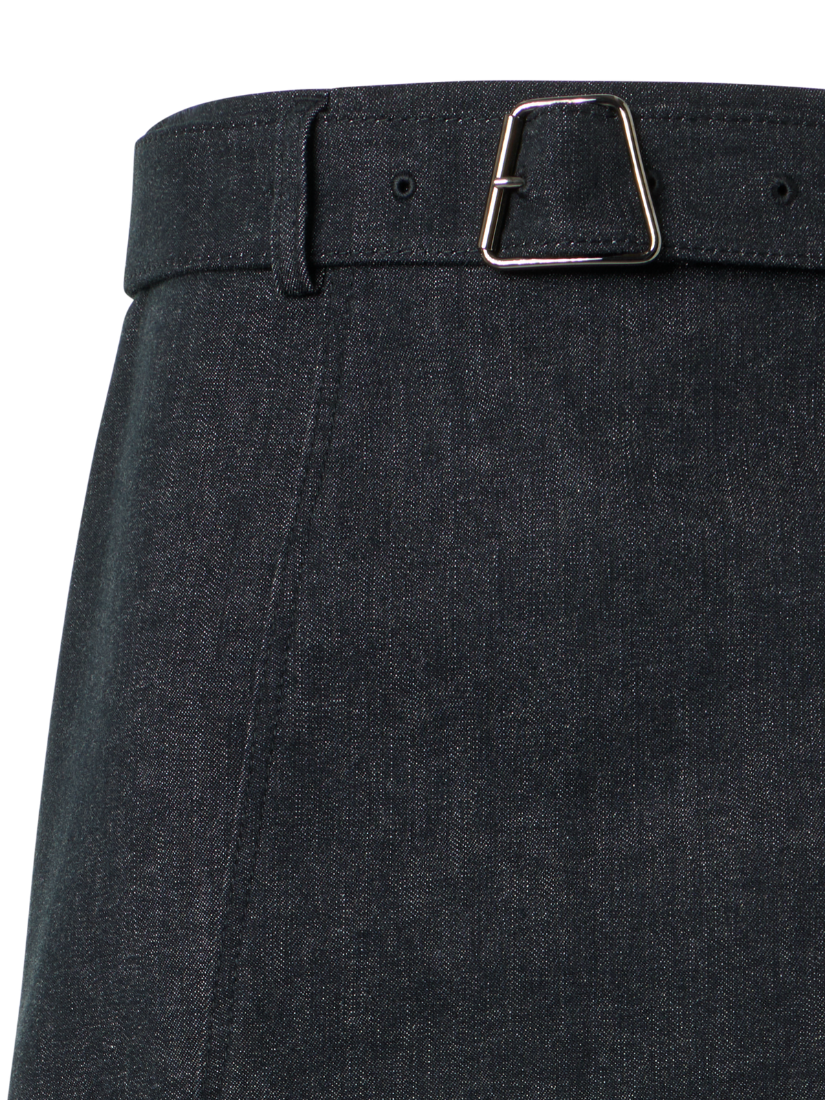 Designer Denim A-line Midi Skirt - black