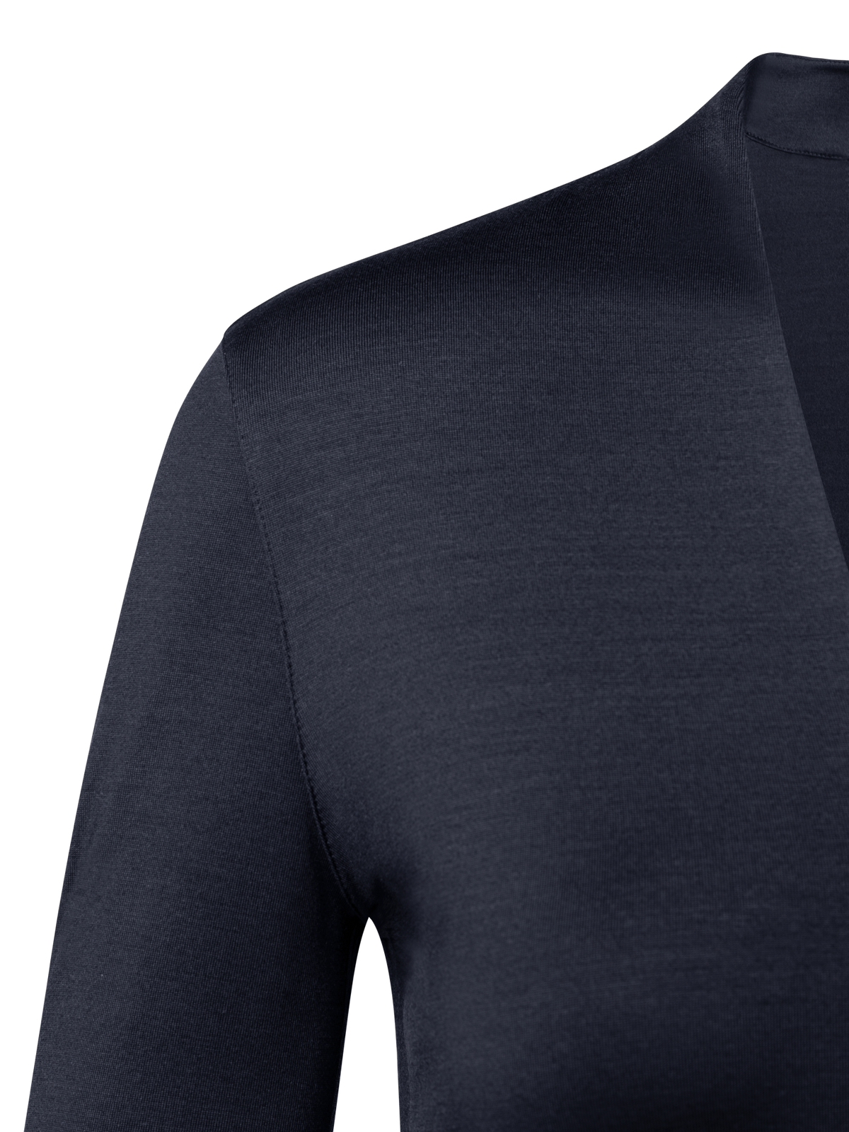 Designer Long Sleeve Shirt in Silk Jersey - navy - blue