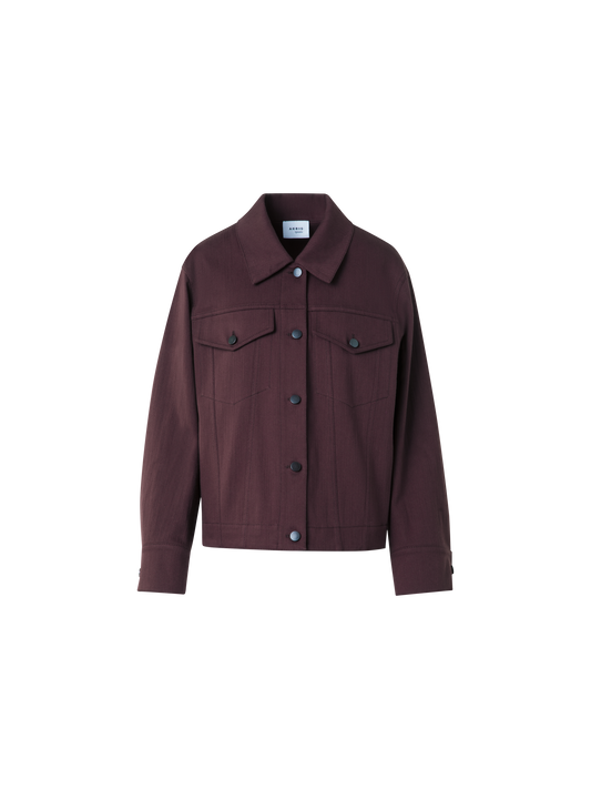 Designer Oversized Cotton Denim Jacket - purple - red