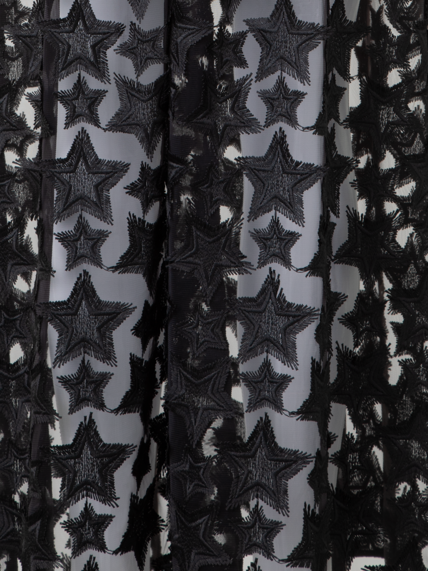 Designer Midi Dress with 3D Star Embroidery - black