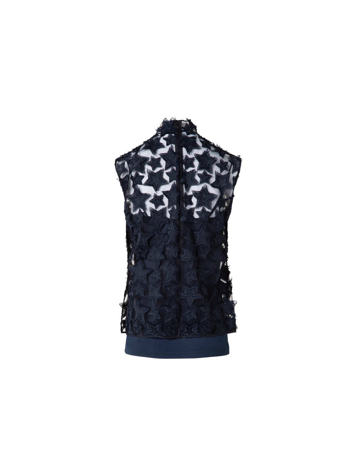 Designer Top with 3D Star Embroidery - navy - blue