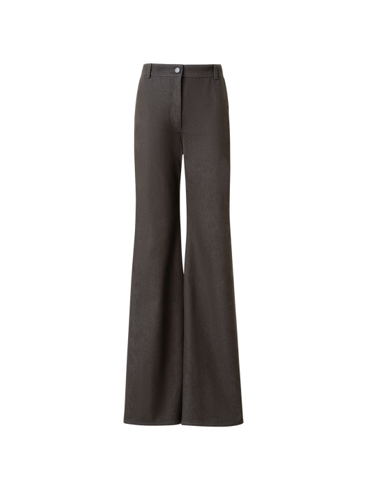 Designer Bootcut Stretch Cotton Denim Pants - neutral - brown