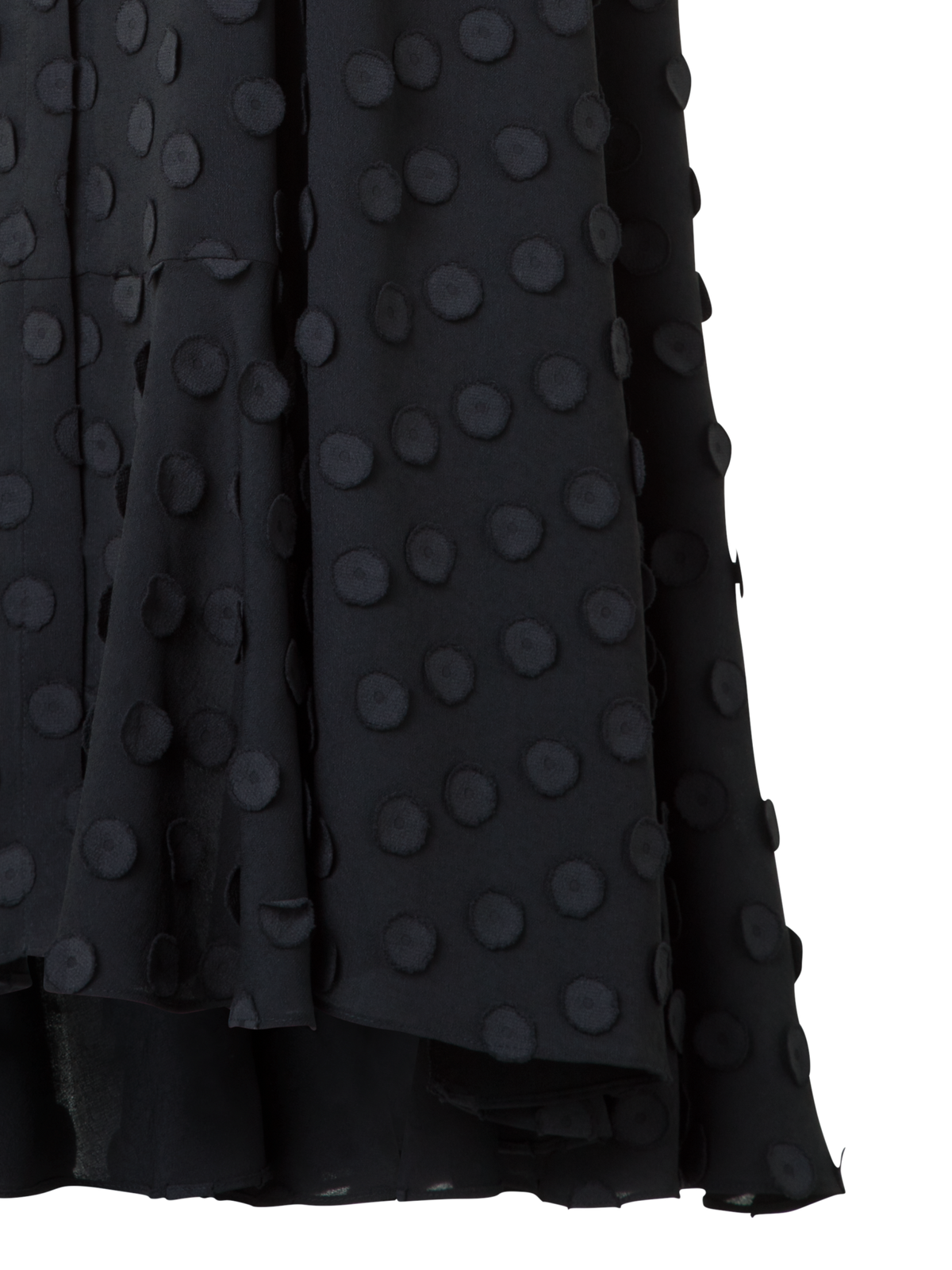 Designer Midi Skirt with 3D Polka Dots - black - neutral