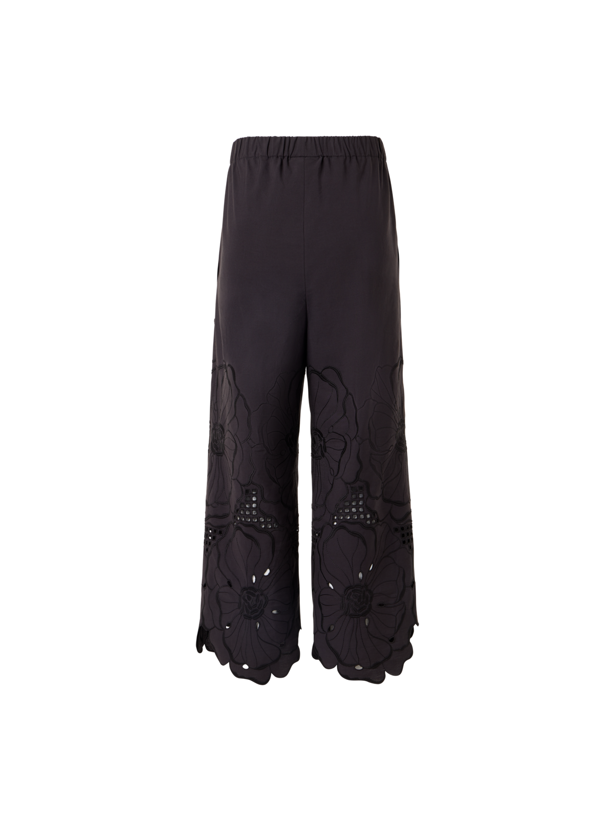 Designer Frey Wide-Leg Pants in Cotton Poplin - brown