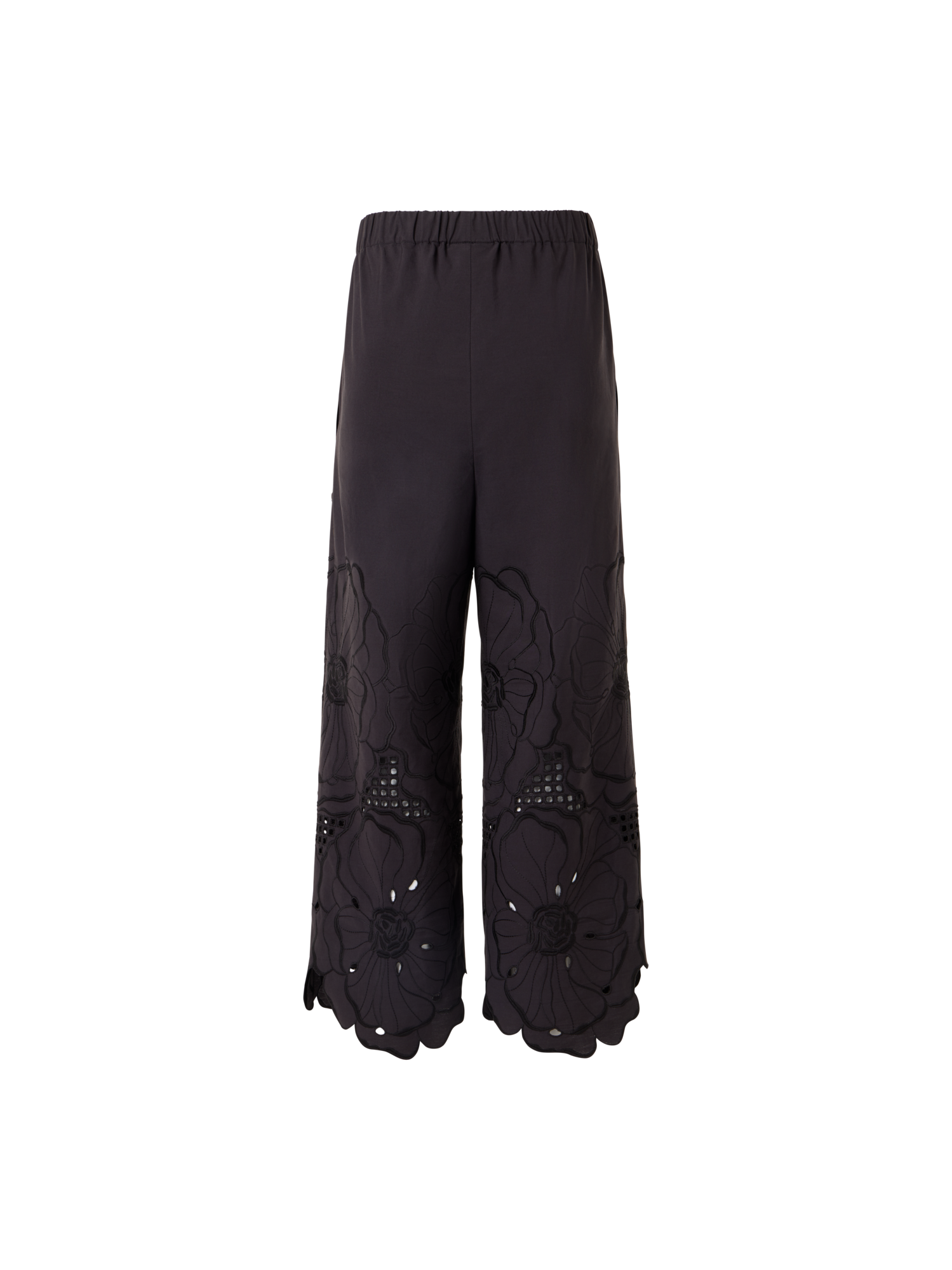 Designer Frey Wide-Leg Pants in Cotton Poplin - brown