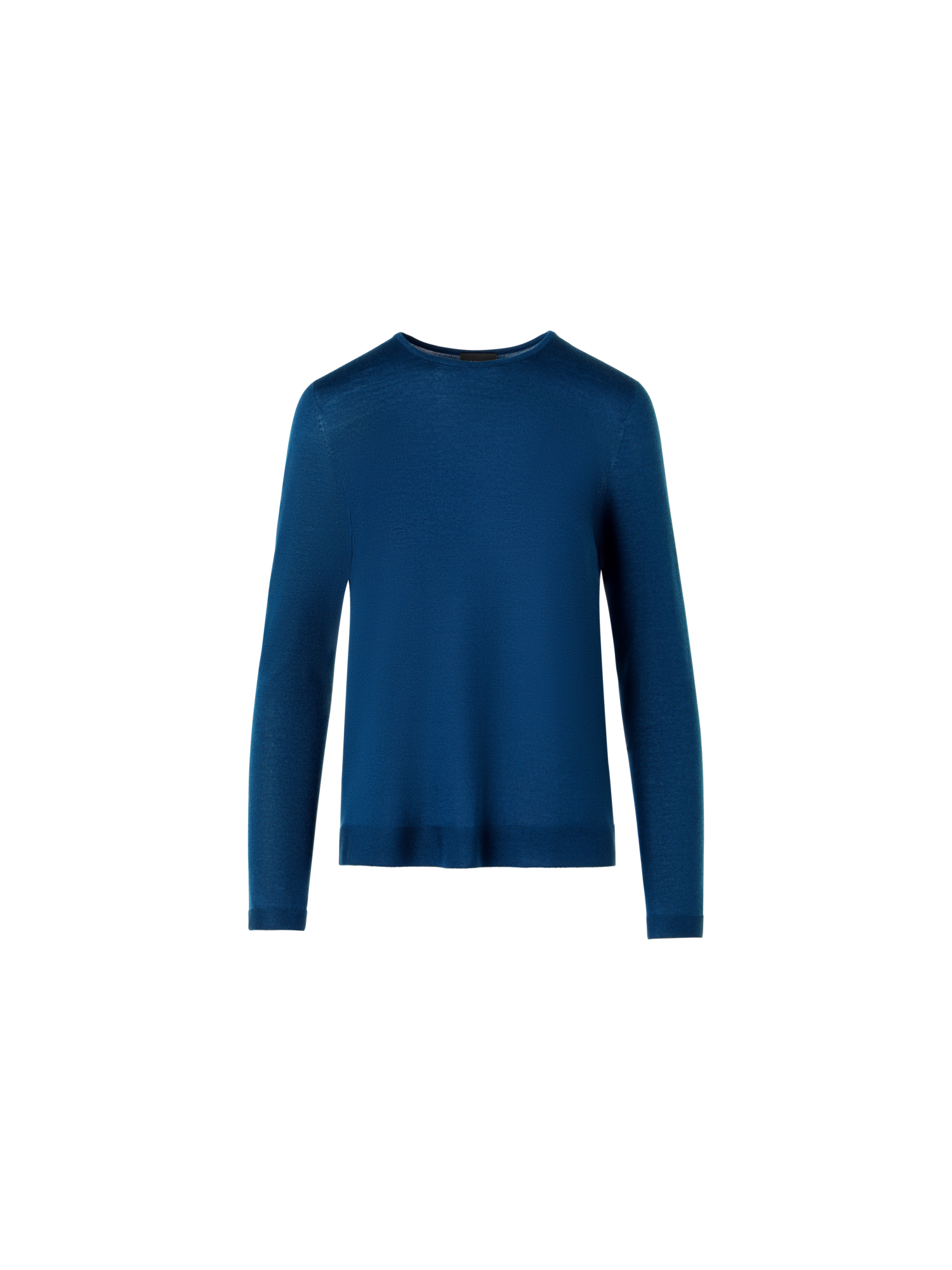 Designer Long-Sleeve Cashmere-Silk Knit Sweater - blue