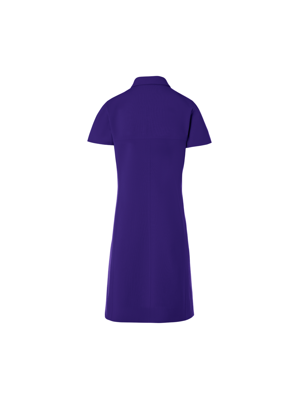 Designer Short-Sleeve Cotton-Silk Stretch Double-Face Polo Dress - purple