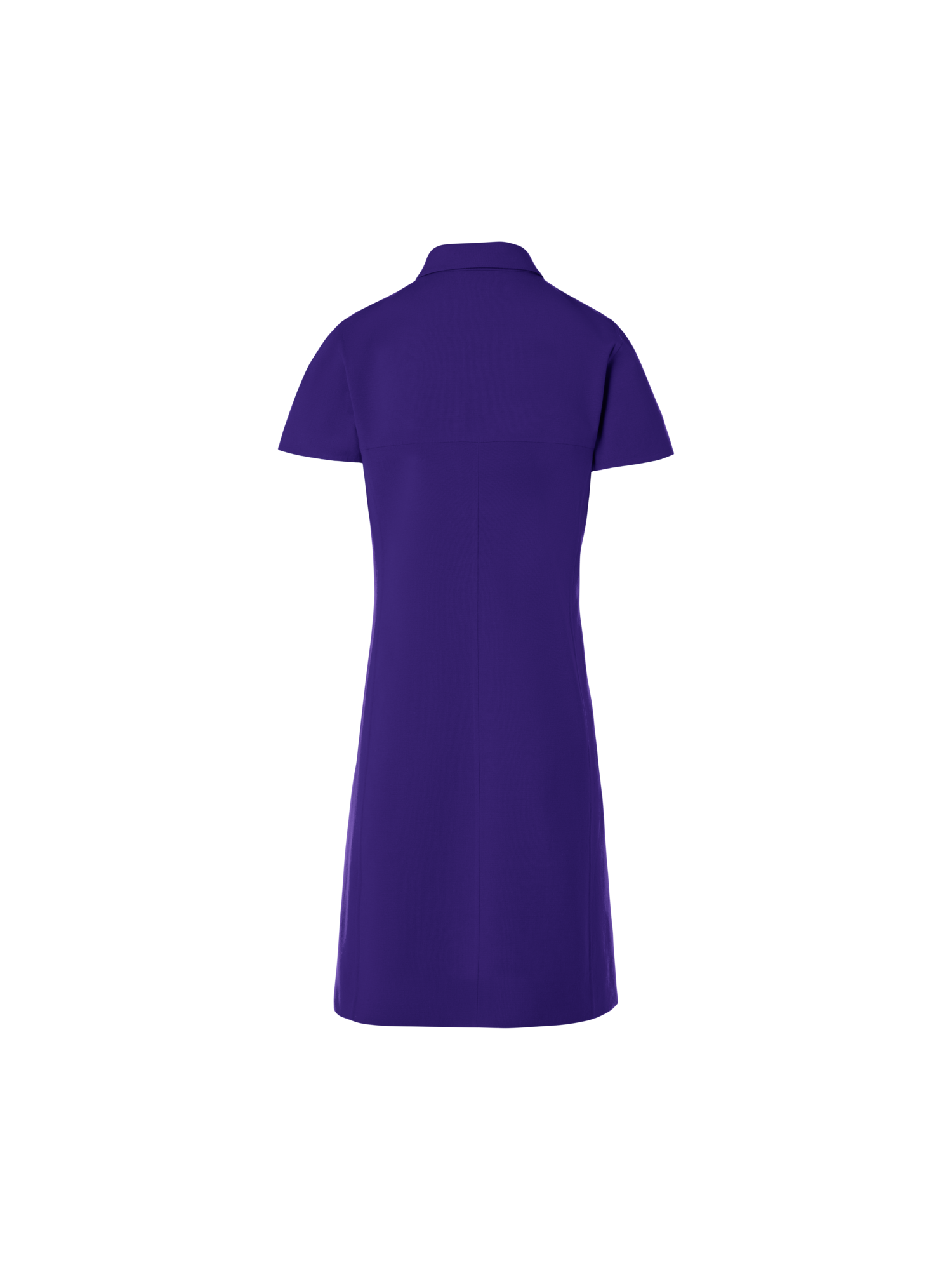 Designer Short-Sleeve Cotton-Silk Stretch Double-Face Polo Dress - purple
