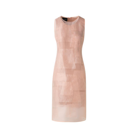 Sheath Dress in Sheer Trapezoid Organza Layers