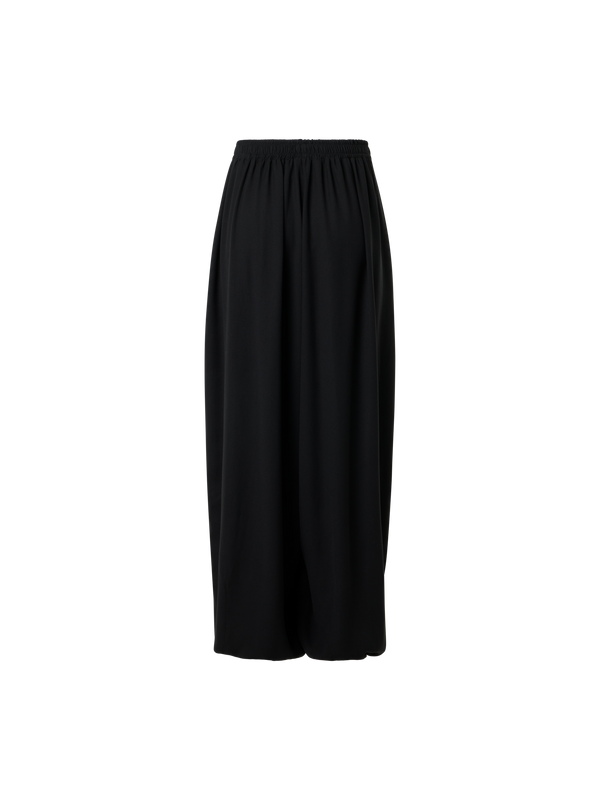 Designer Fresia Wide Leg Viscose Pants with Elastic Cuffs - beige